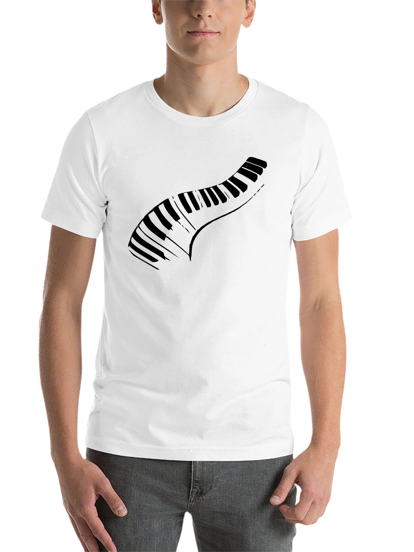 Black Piano Keys Graphic Black T-Shirt view 14