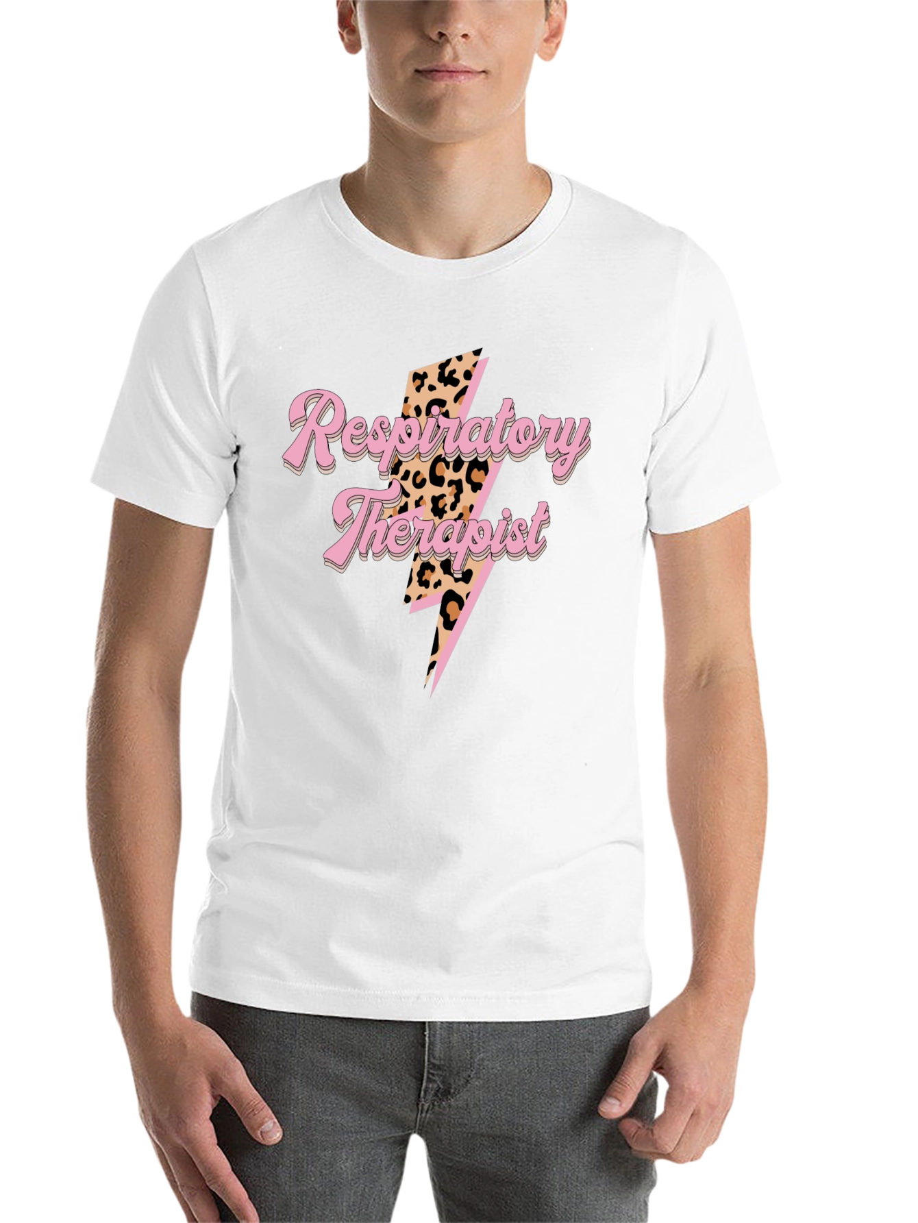 Black Respiratory Therapist T-Shirt Leopard Lightning view 14