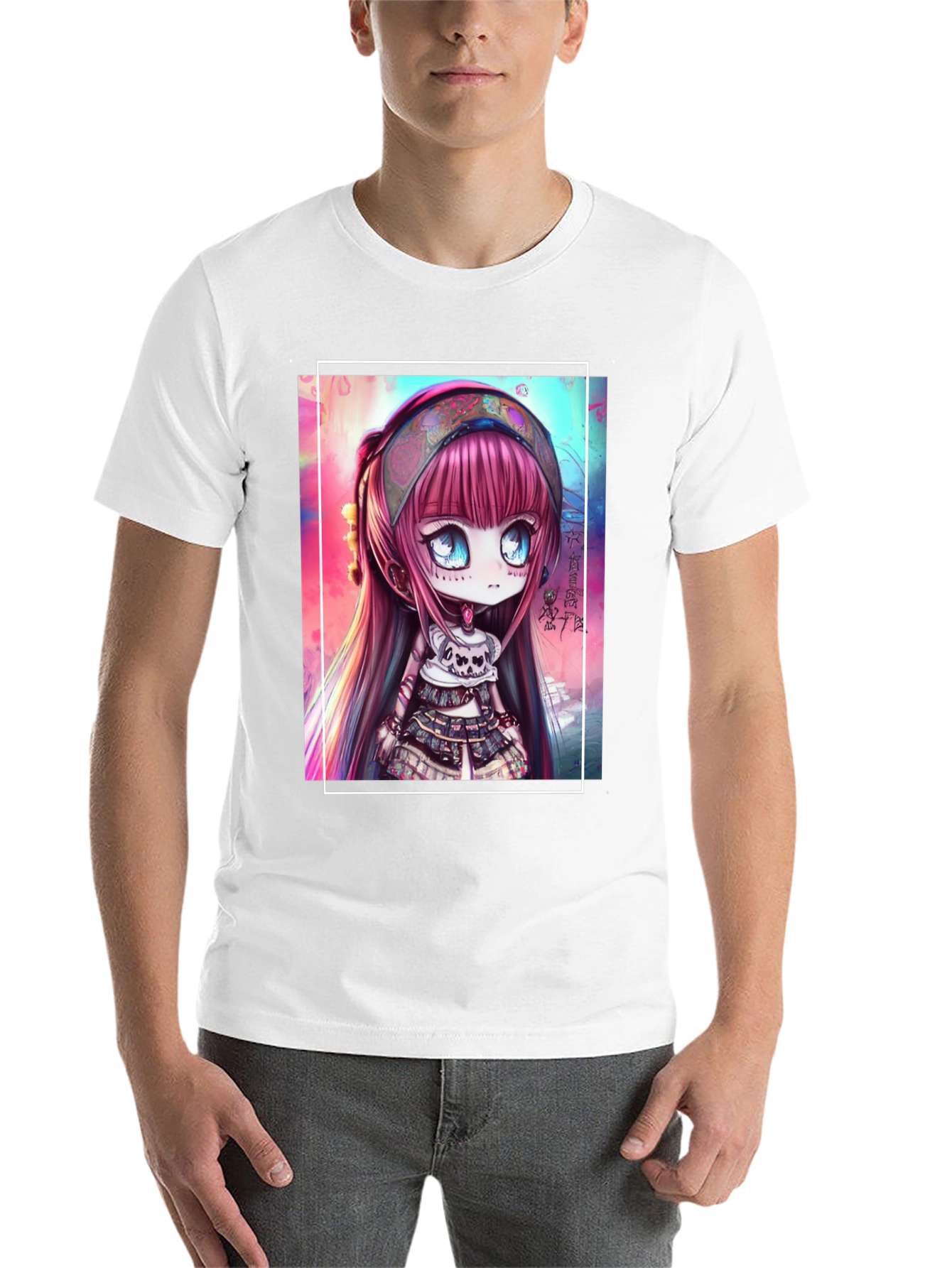 Black Anime Girl Graphic Black T-Shirt view 14