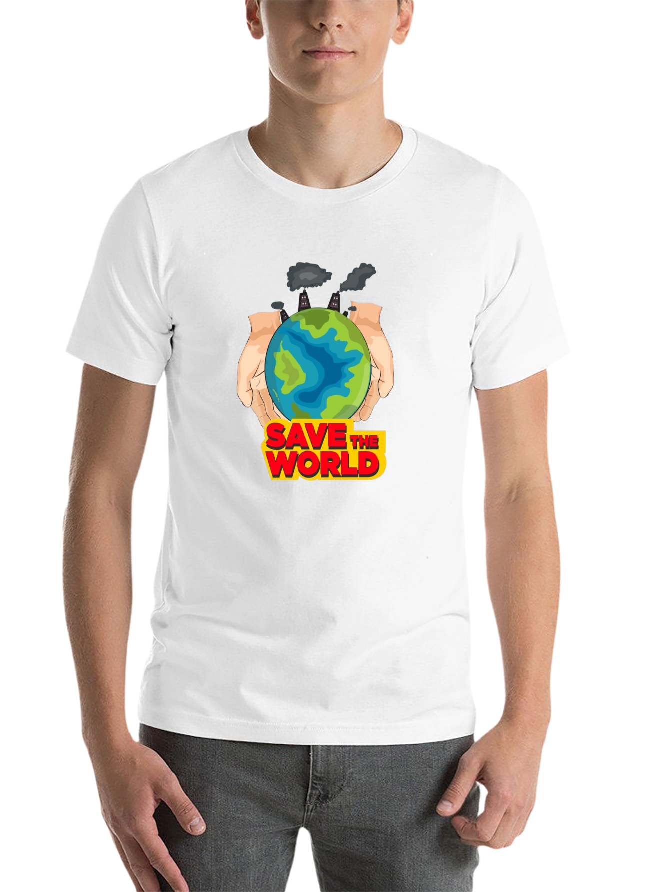 Black Save the World Graphic T-Shirt - Earth Day Apparel view 14