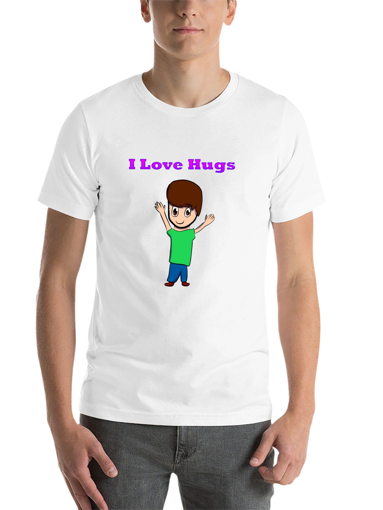 Black I Love Hugs Graphic T-Shirt view 14