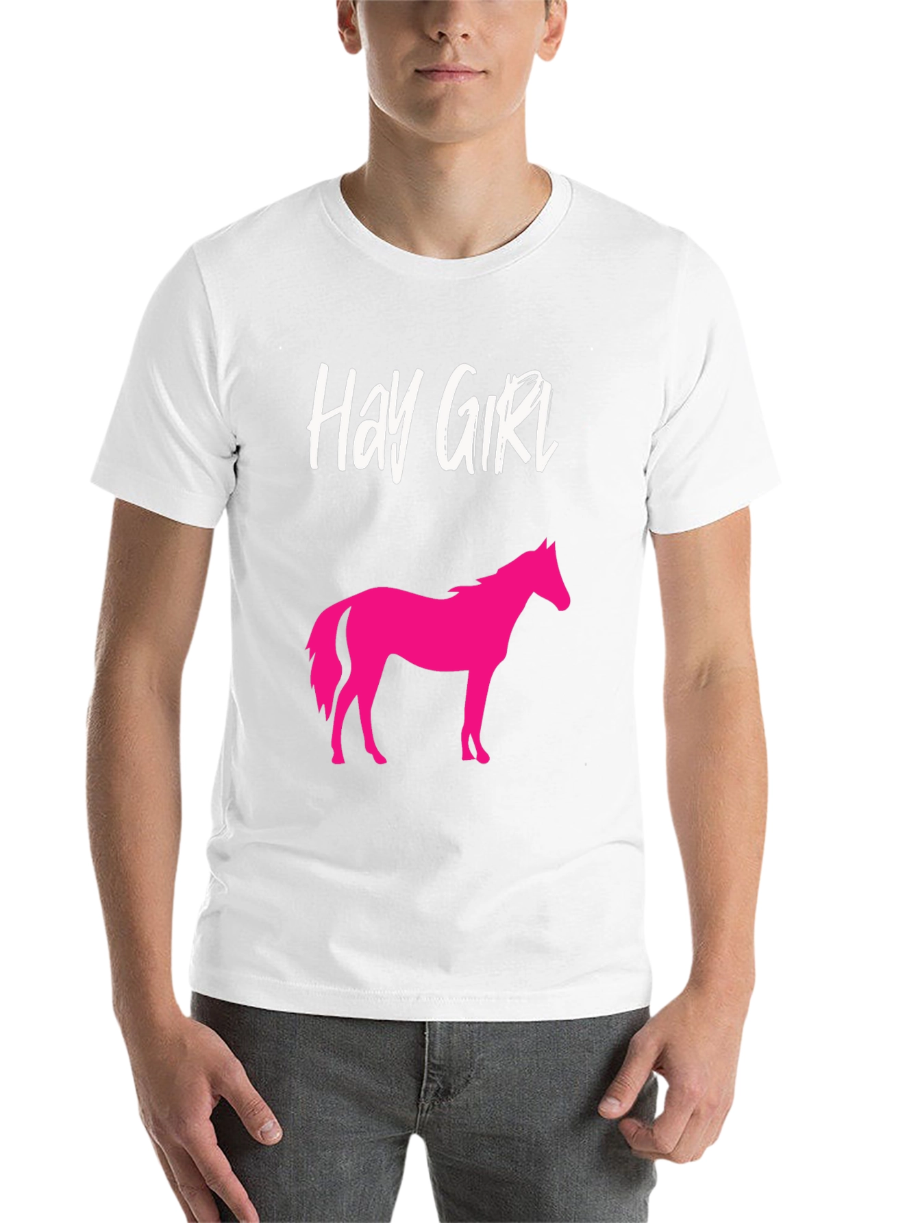 Black Hay Girl Horse Graphic Tee - Novelty Shirt view 14