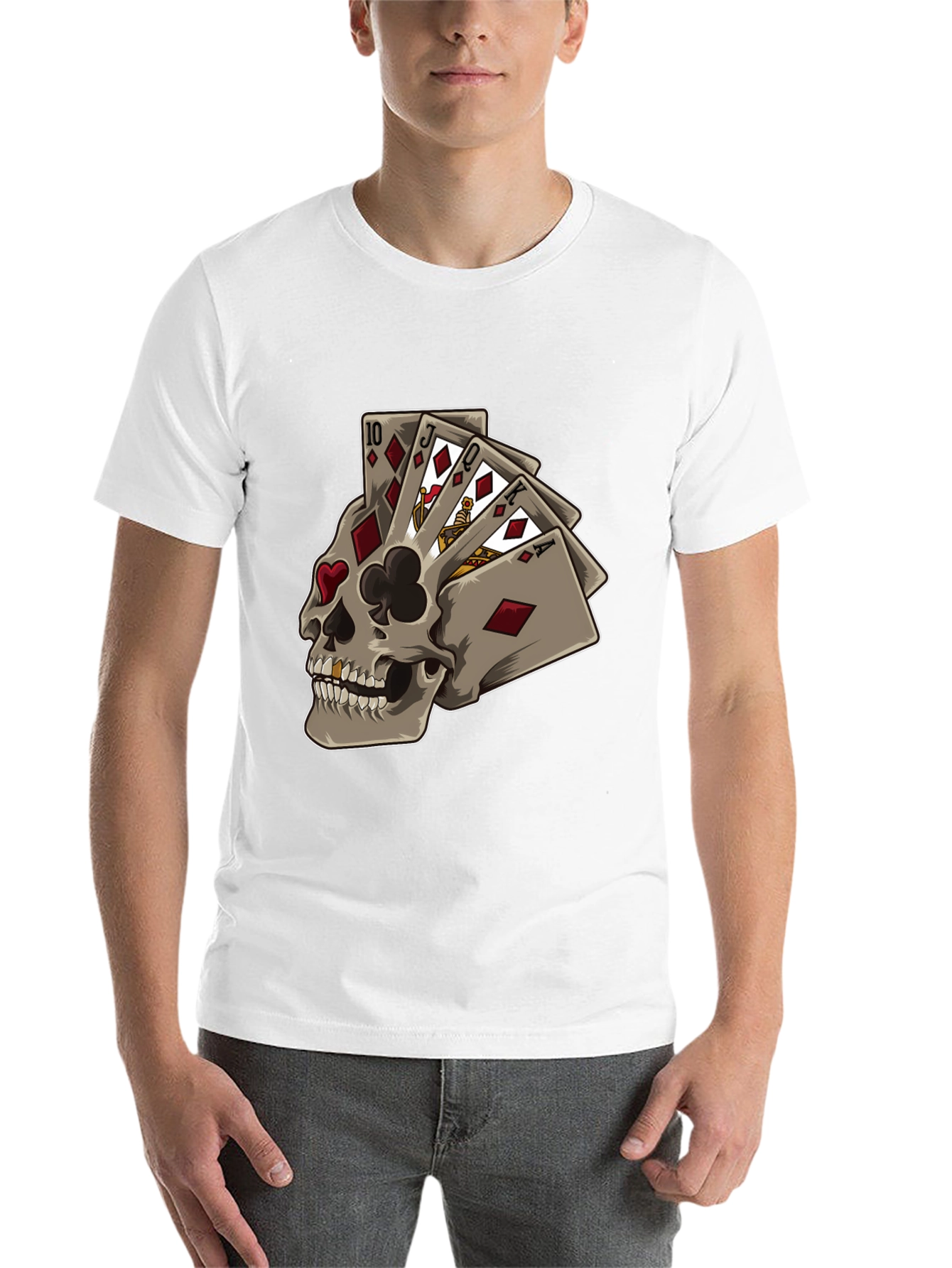 Black Skull Playing Card Graphic Tee view 14