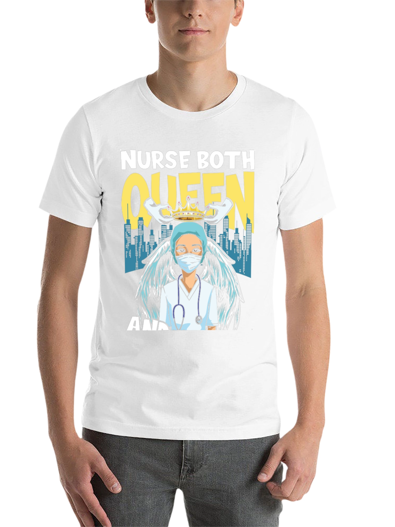 Black Nurse Queen T-Shirt - Essential Worker Apparel view 14