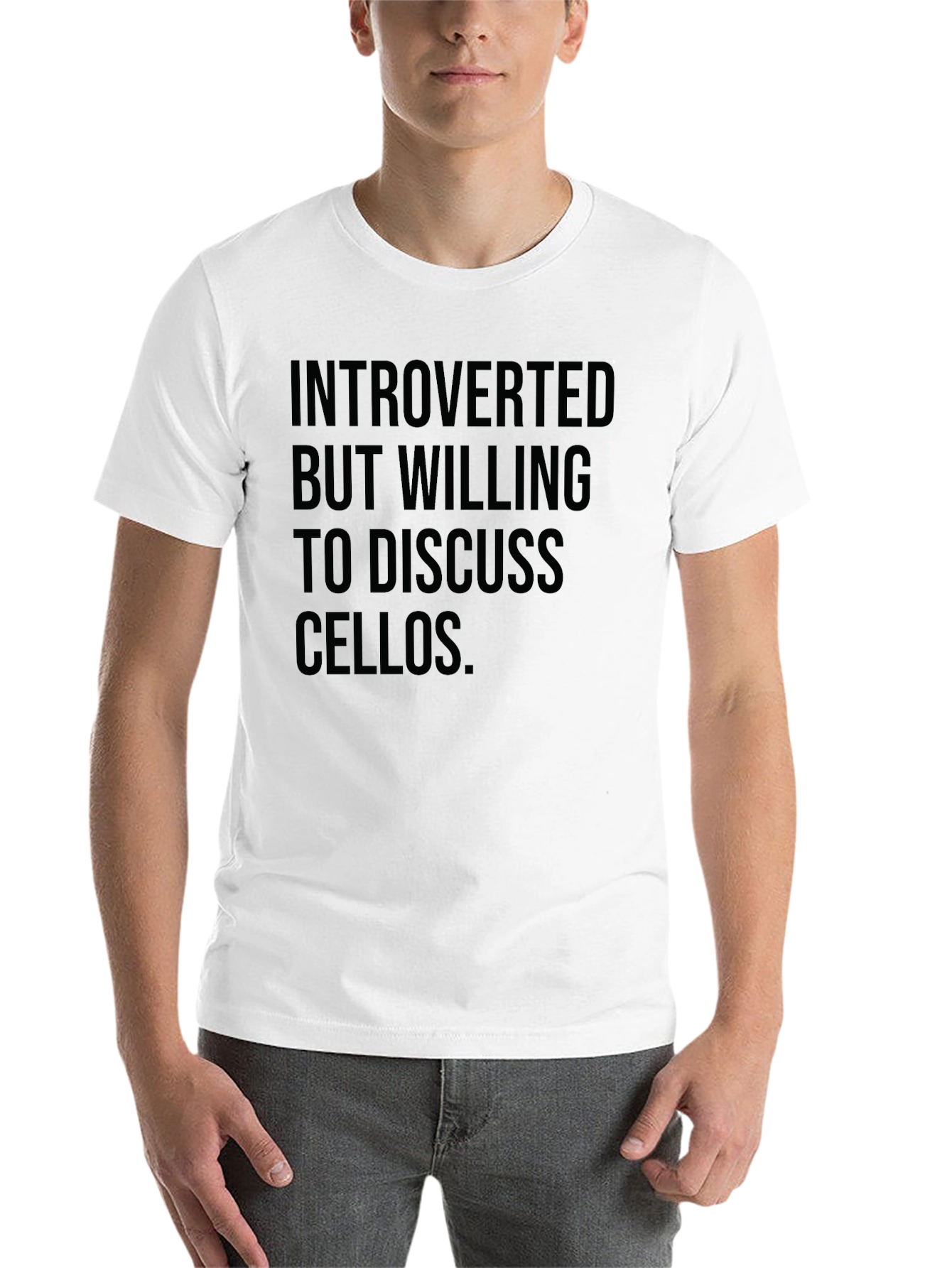 Black Introverted Cello Enthusiast T-Shirt view 14