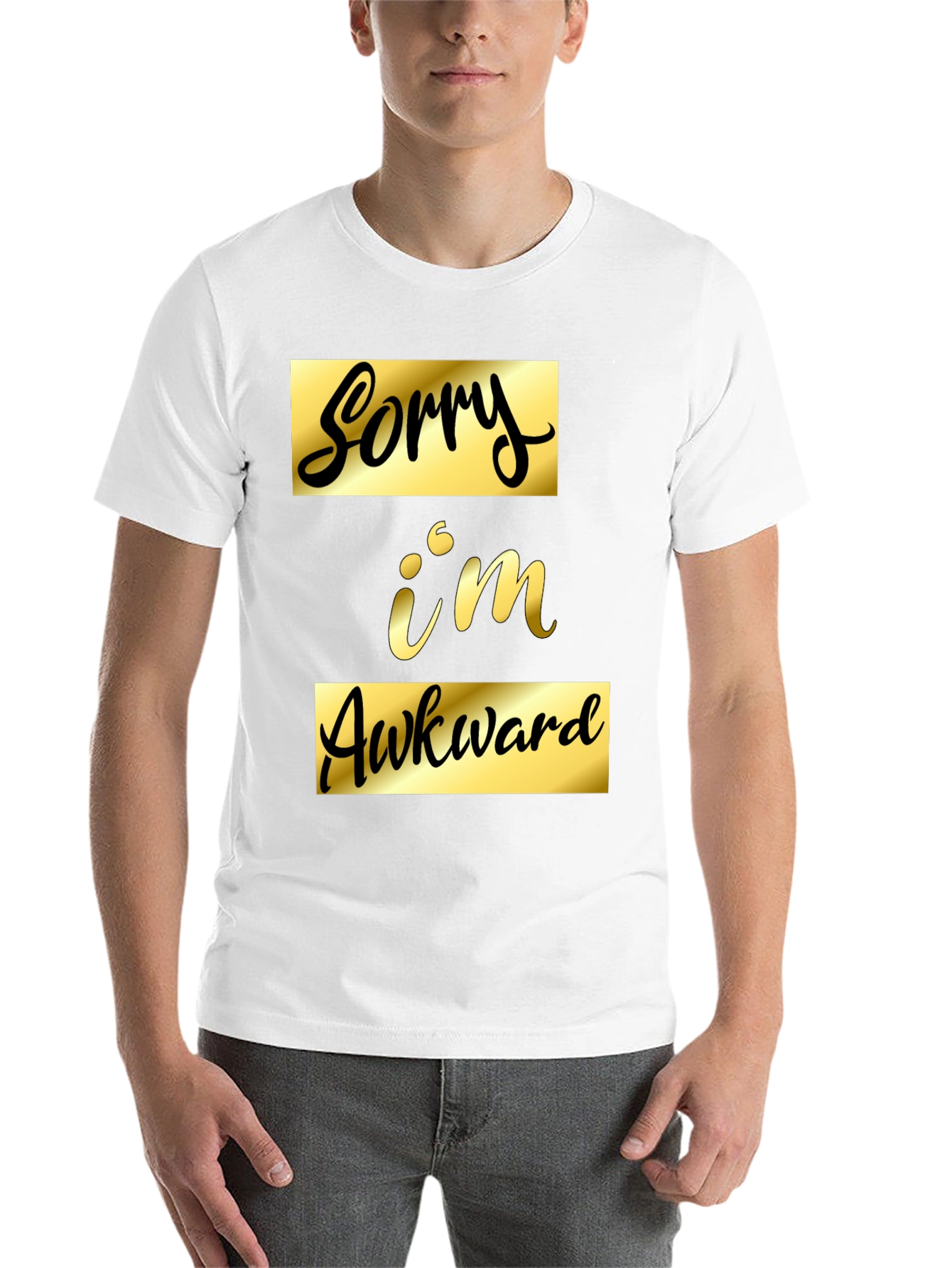 Black Sorry I'm Awkward Black Graphic Tee view 14