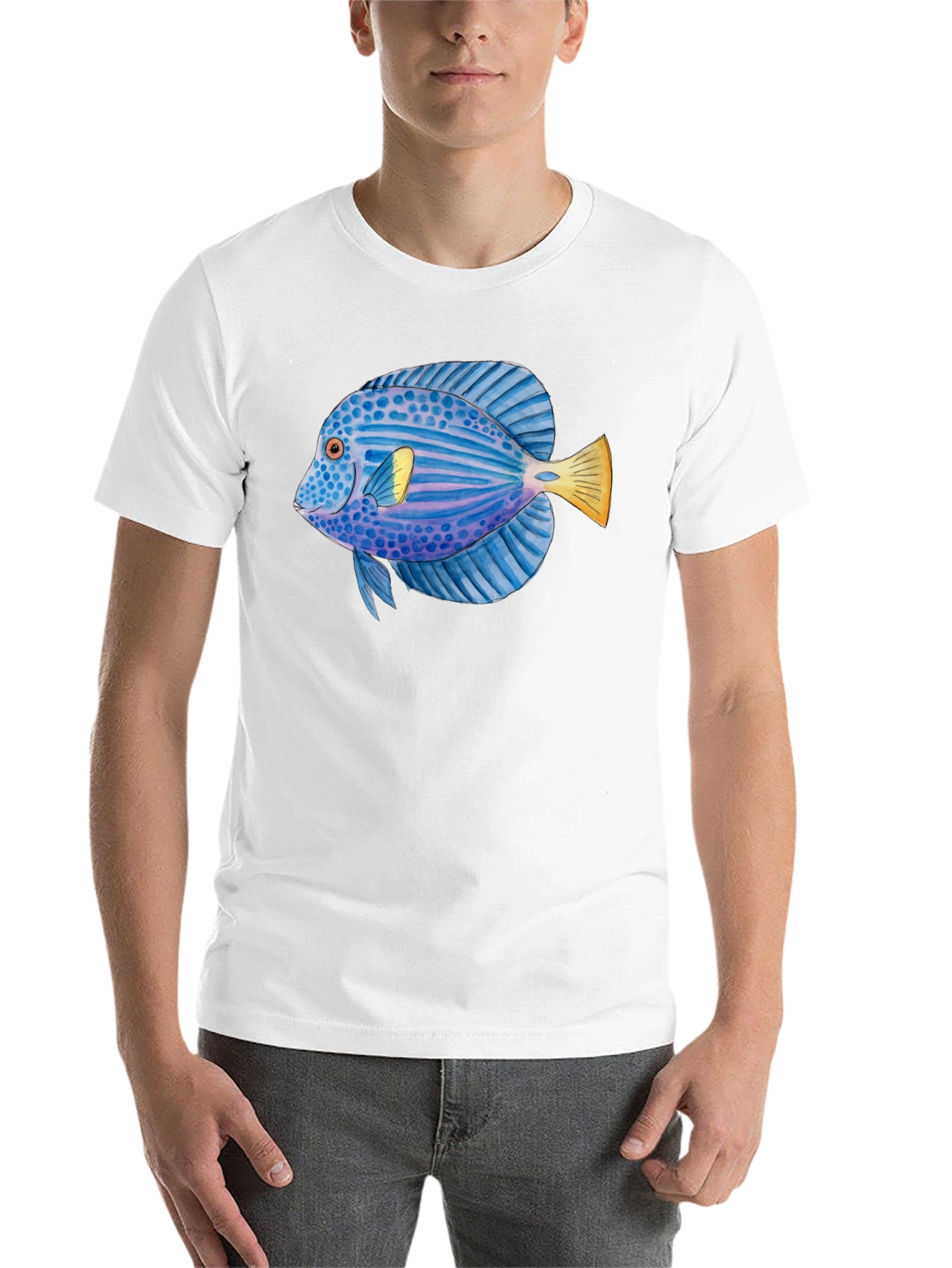 Black Cool Fish Graphic T-Shirt view 14