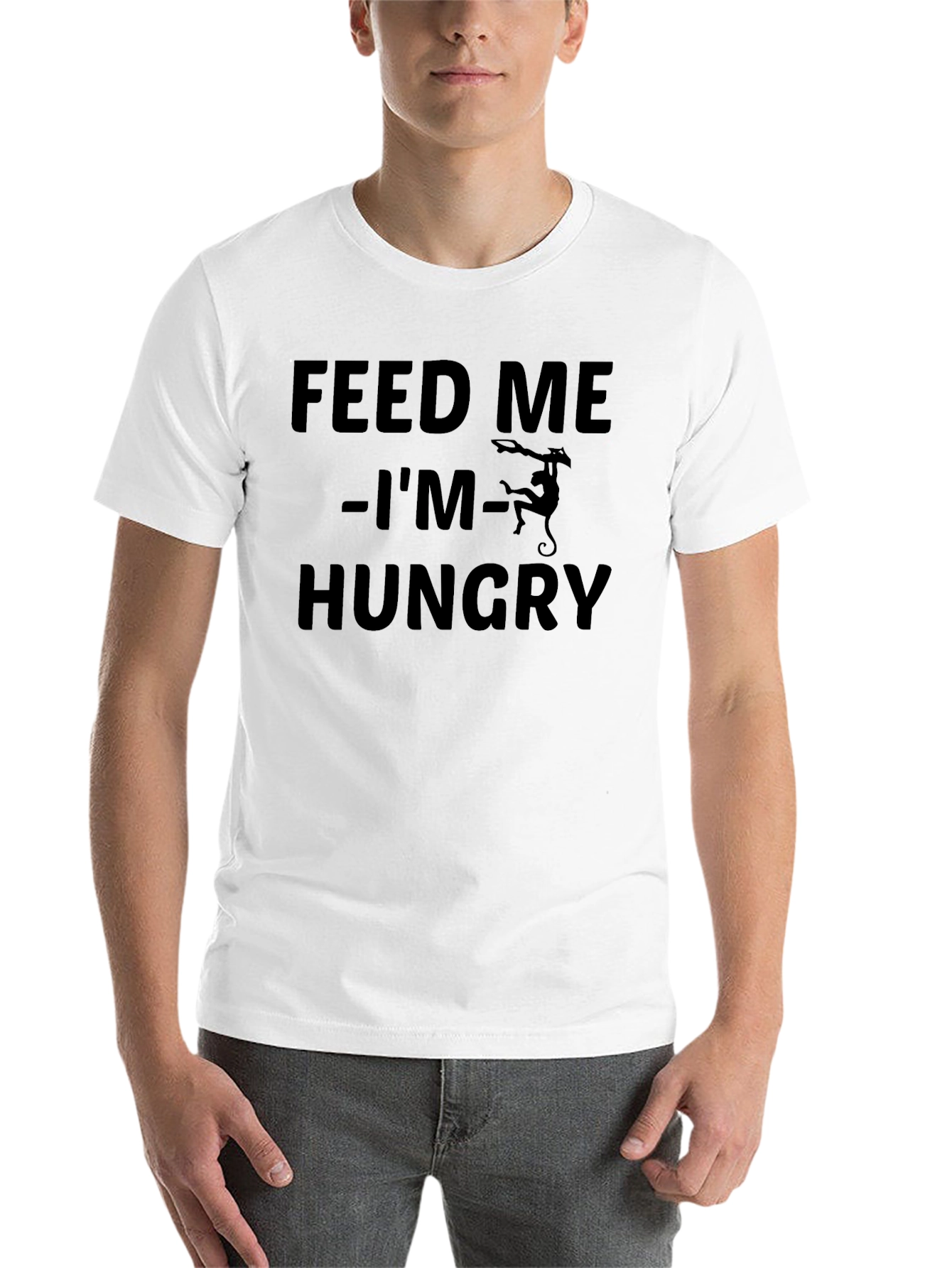 Black Feed Me Hungry Monkey Graphic T-Shirt view 14