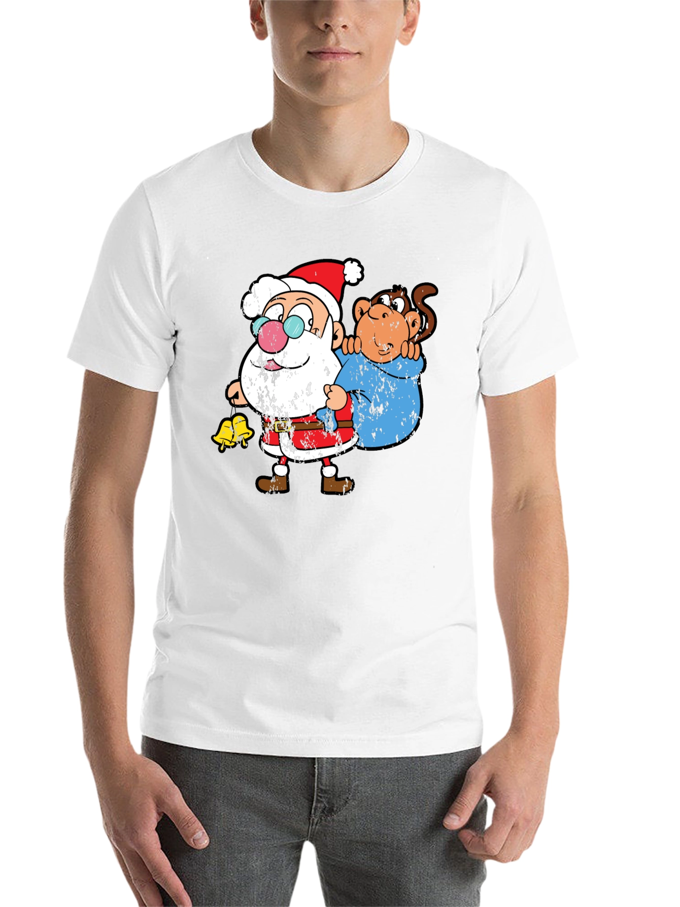 Black Santa & Monkey Graphic T-Shirt view 14