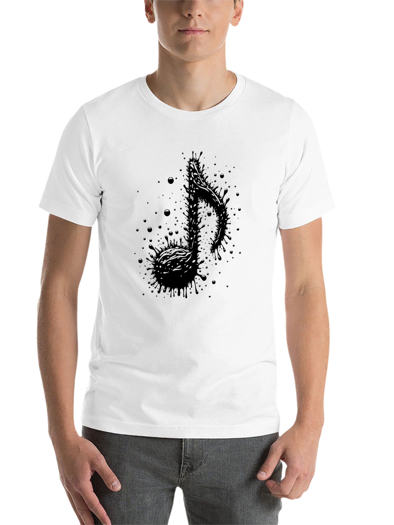 Black Black Music Note Graphic Tee view 14
