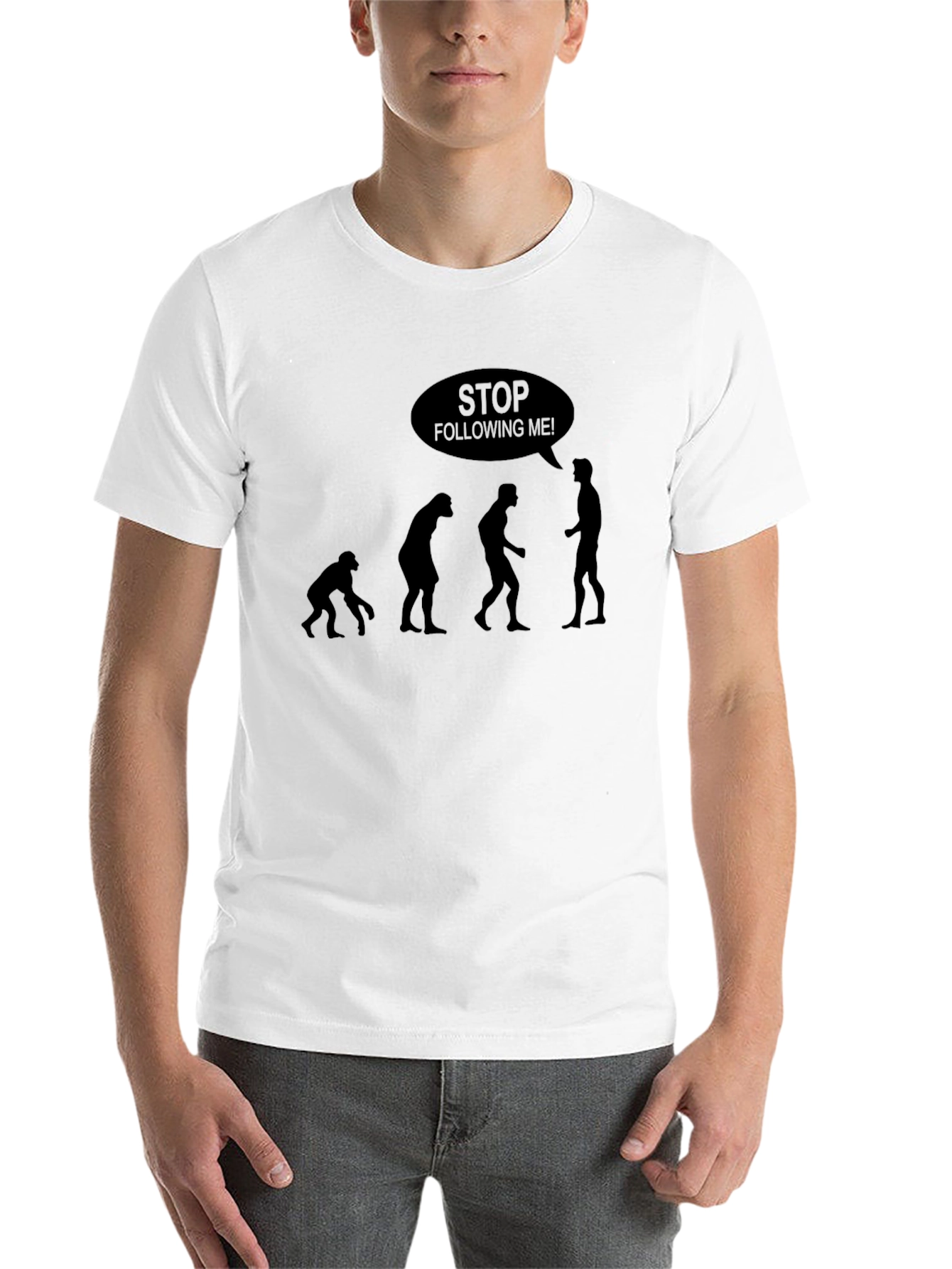 Black Evolution Stop Following Me T-Shirt view 14