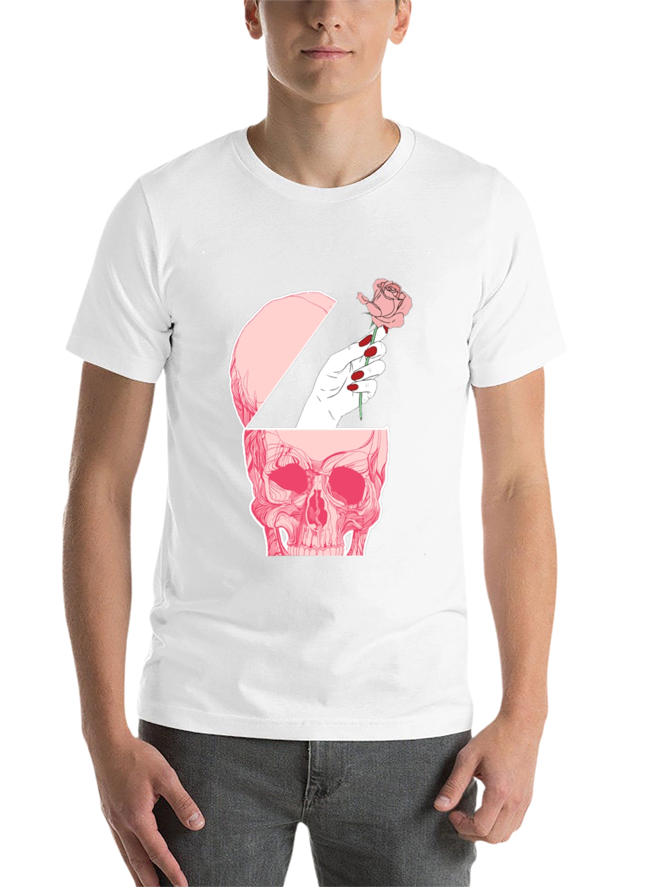 Black Skull and Rose Graphic Tee - Edgy Style view 14