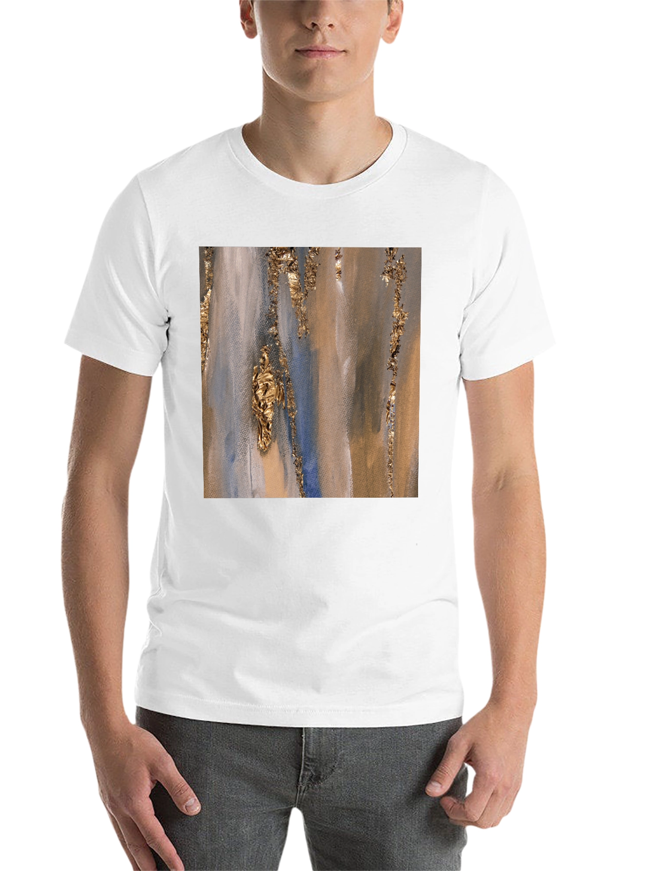 Black Abstract Art Print T-Shirt view 14