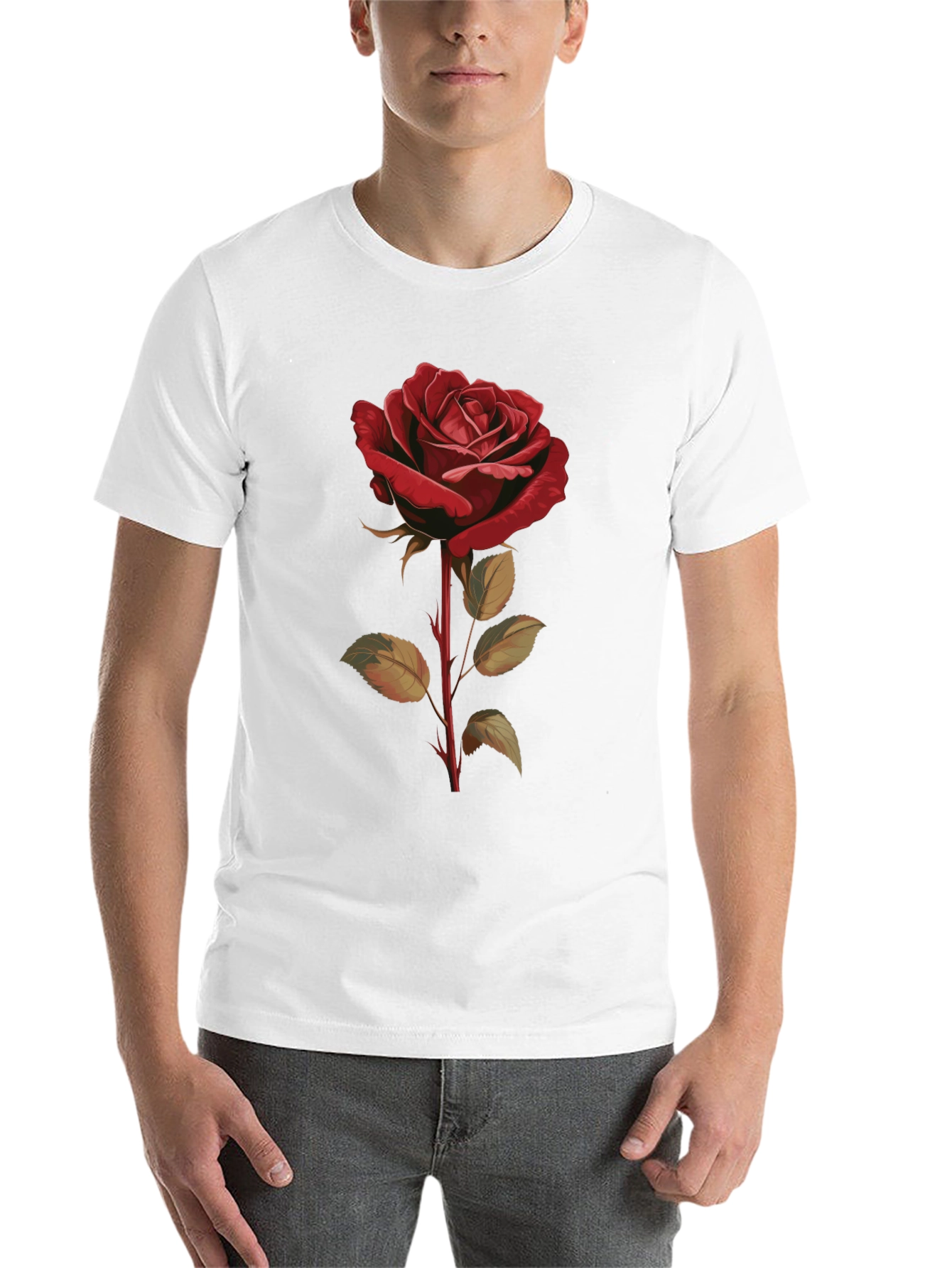 Black Classic Rose T-Shirt - Floral Graphic Tee view 14