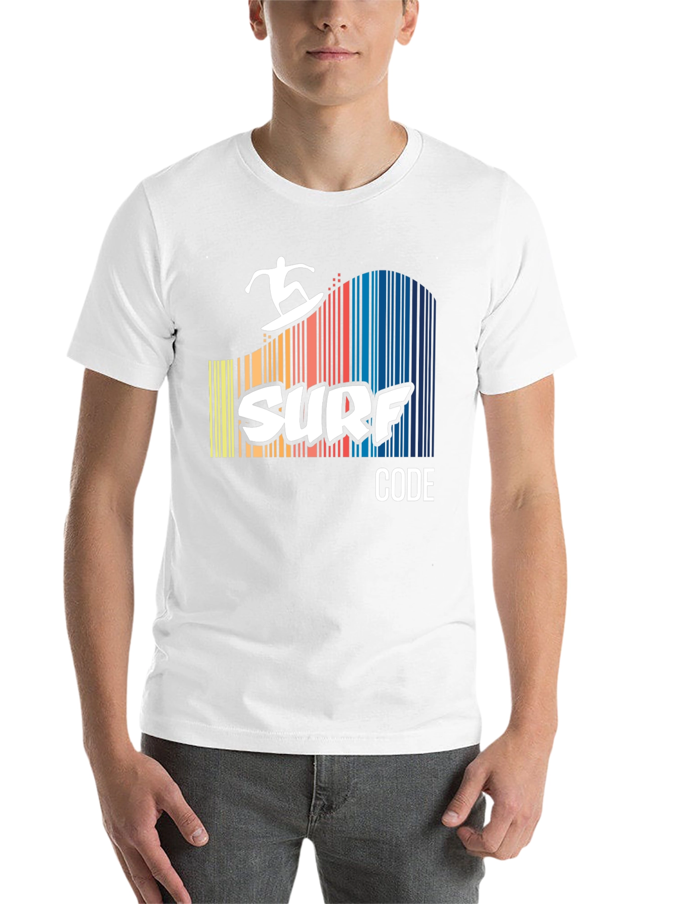 Black Surf Code Graphic Tee - Black Cotton T-Shirt view 14