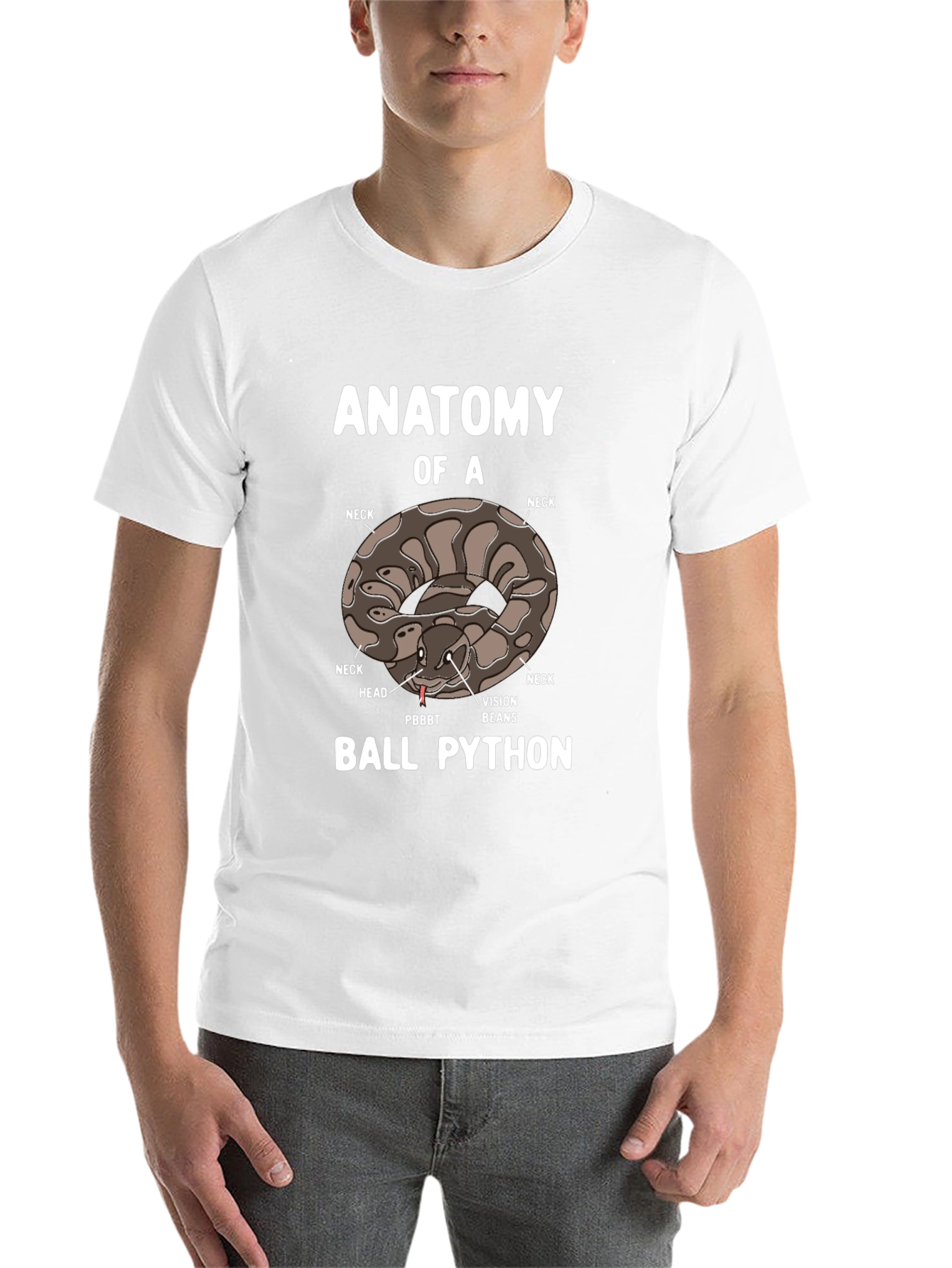 Black Anatomy of a Ball Python T-Shirt view 14