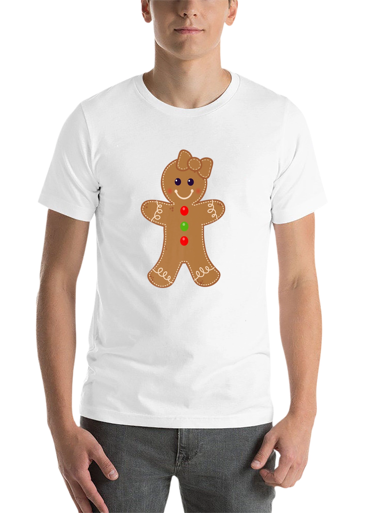 Black Gingerbread Man Holiday T-Shirt view 14