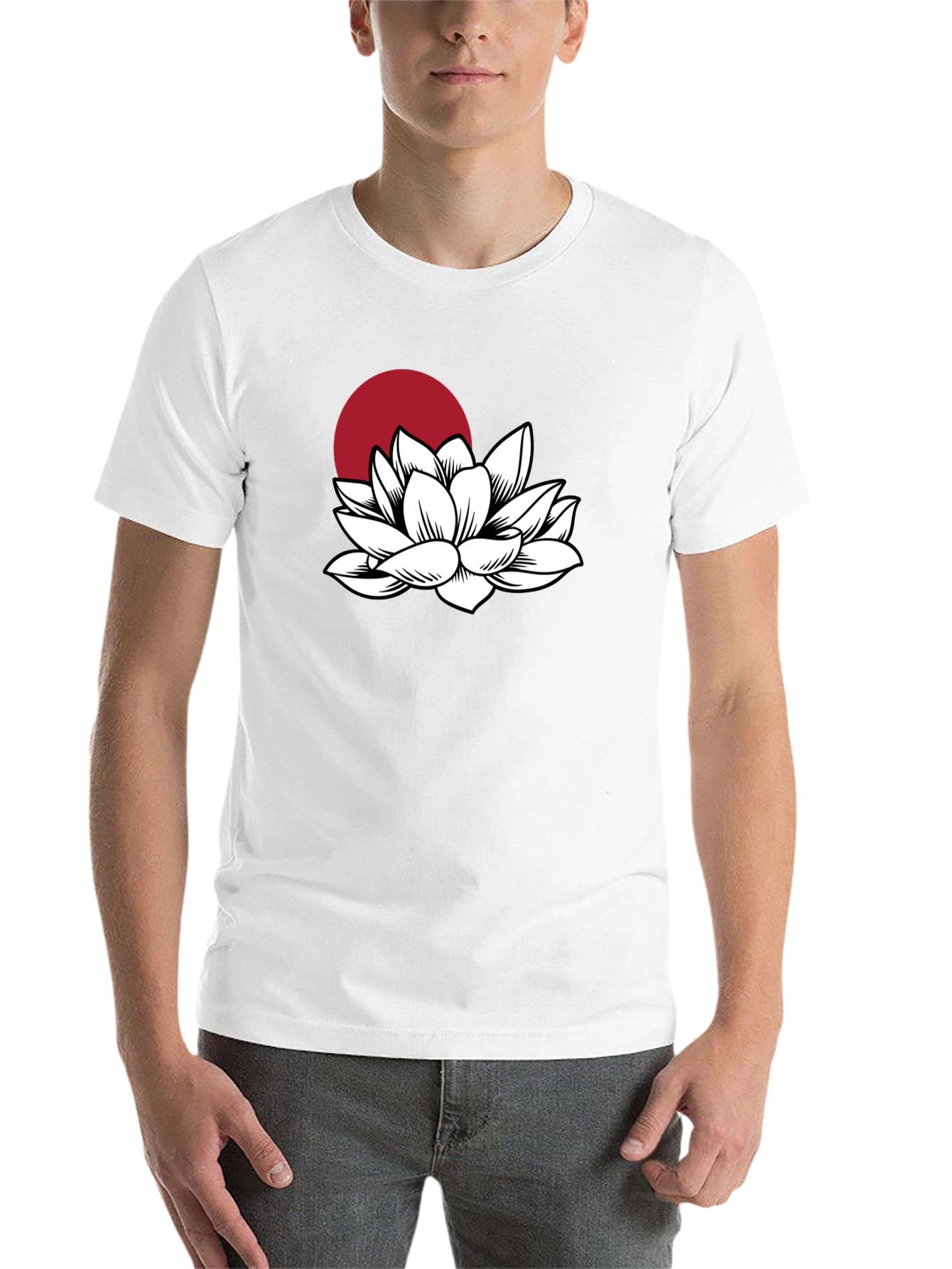 Black Lotus Flower T-Shirt - Black Graphic Tee view 14