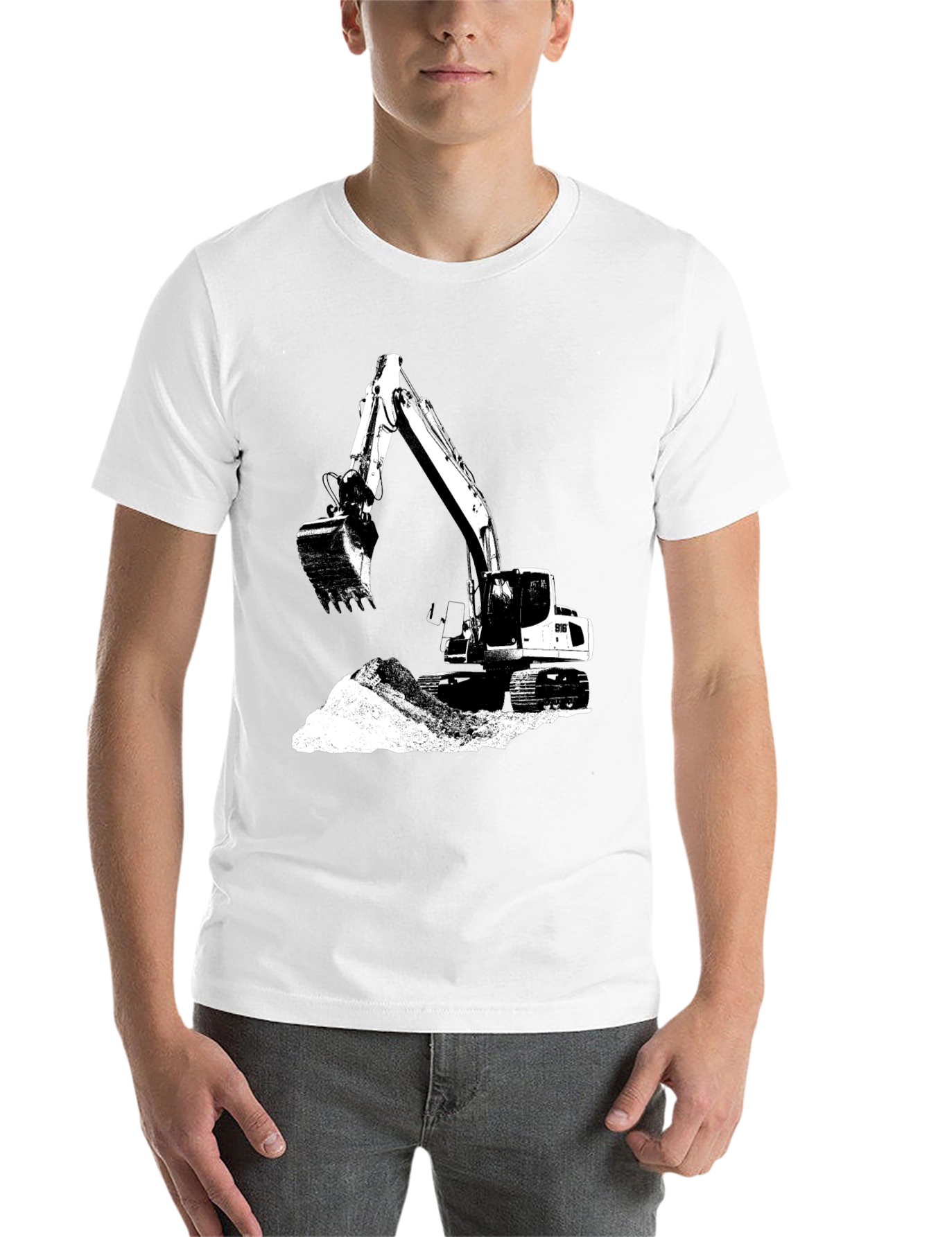 Black Excavator Graphic Tee - Black view 14