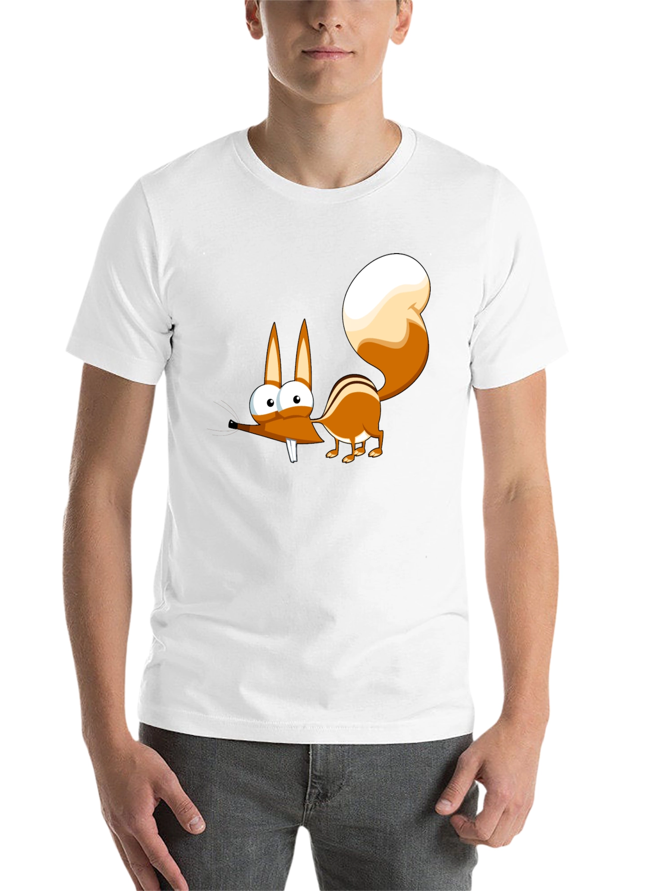 Black Funny Cartoon Squirrel Graphic T-Shirt view 14
