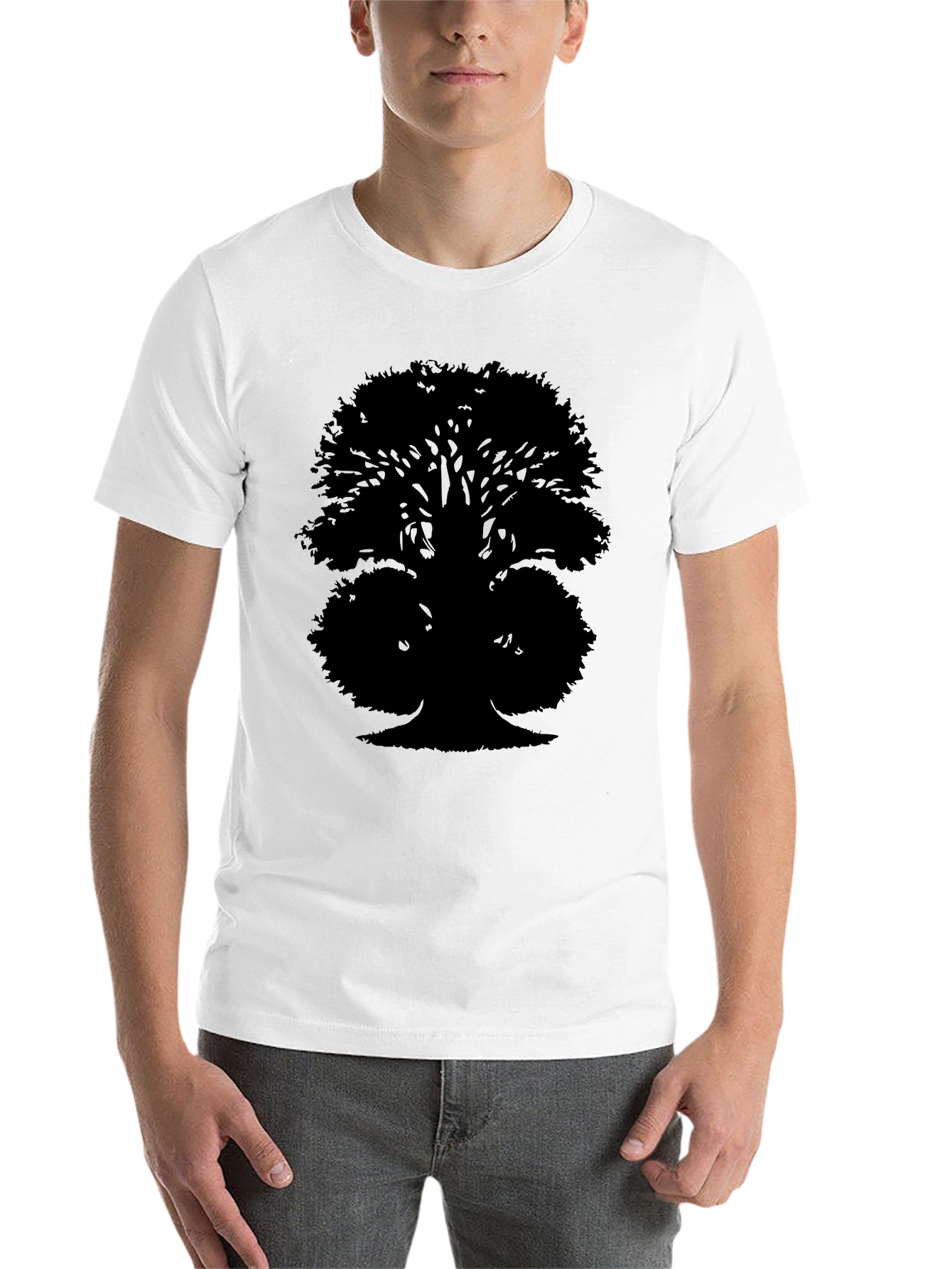 Black Black Tree Silhouette Graphic Tee view 14