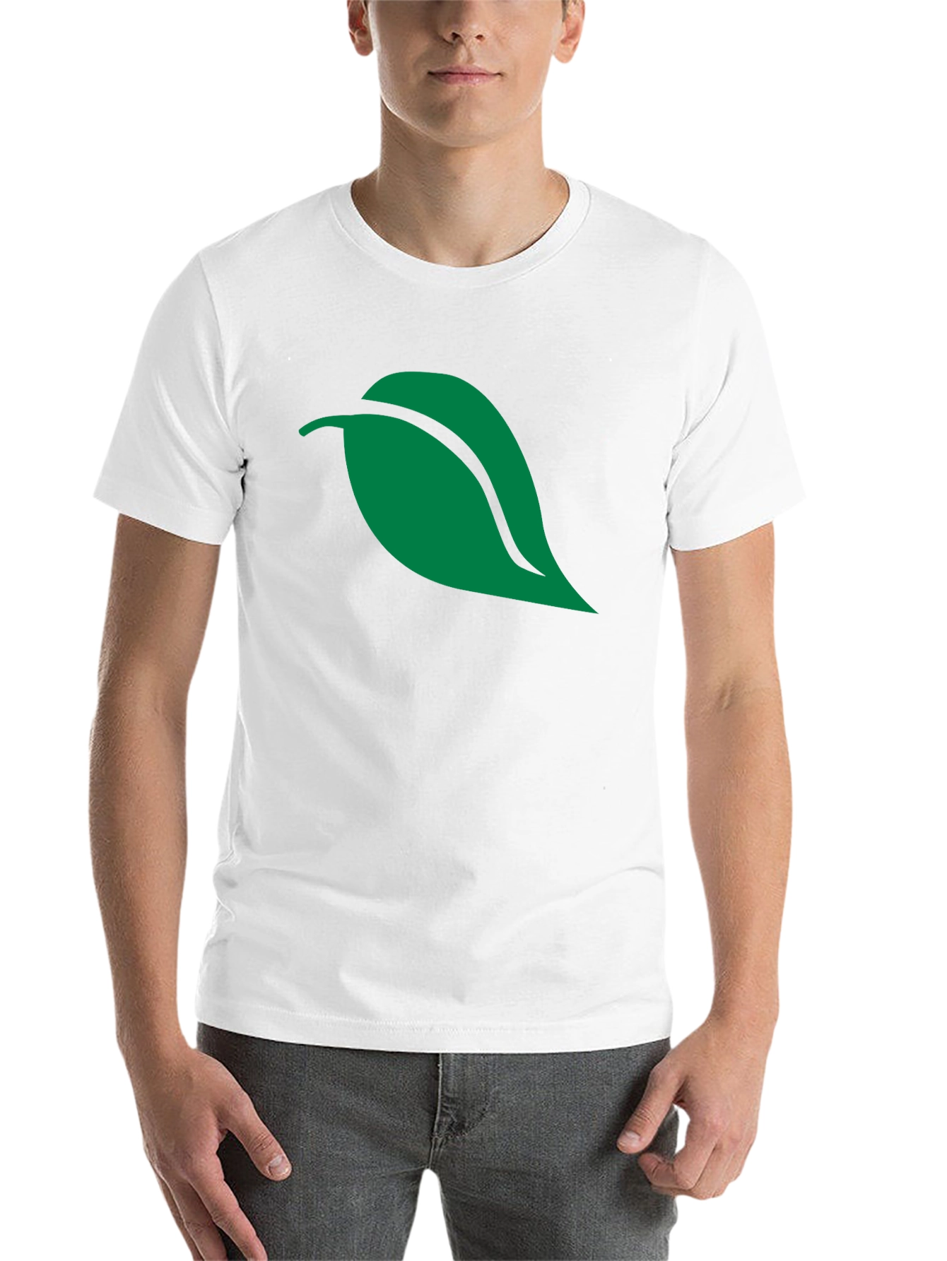 Black Green Leaf Graphic Black T-Shirt view 14