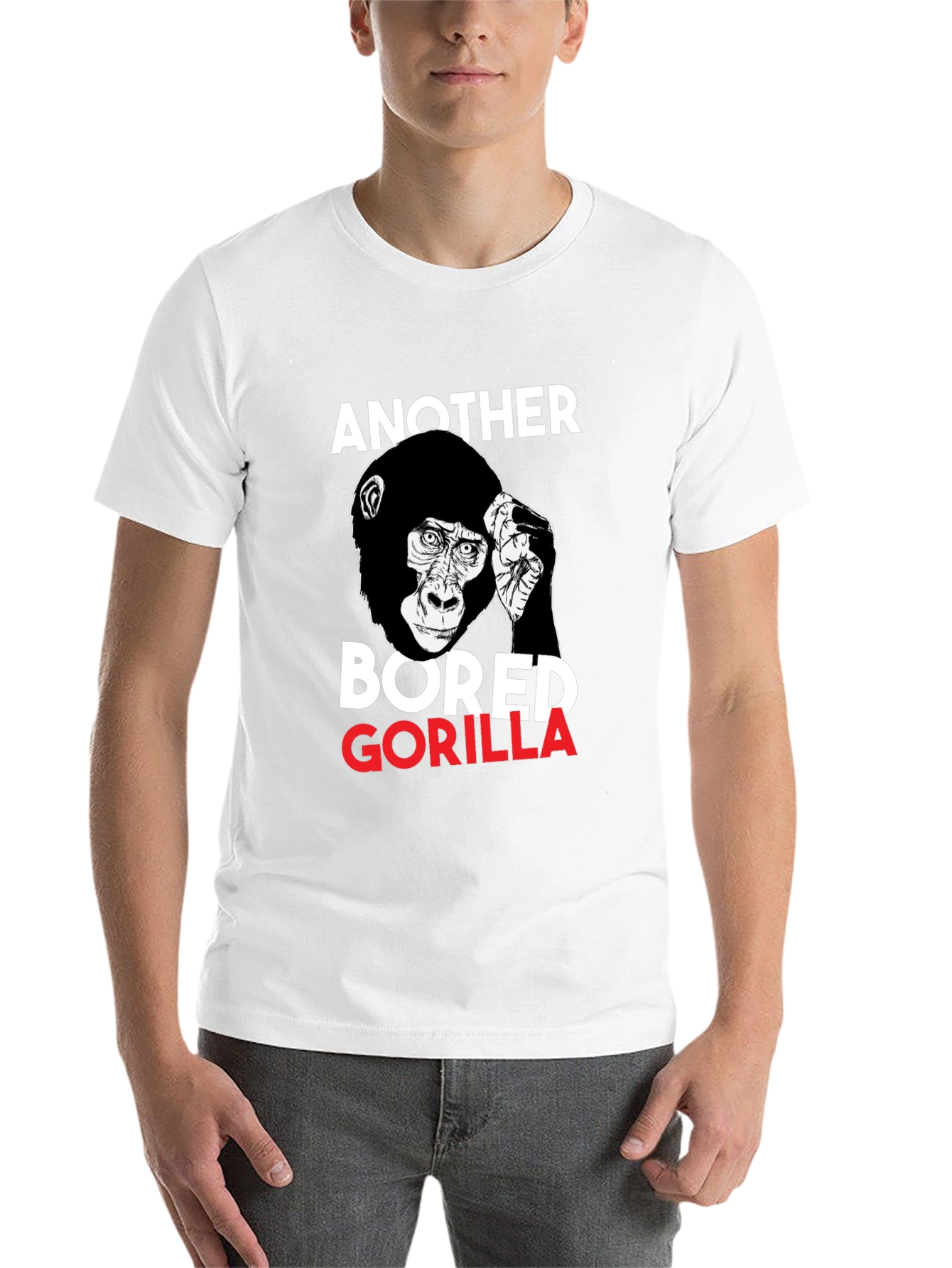Black Bored Gorilla Graphic Tee - Unisex Black T-Shirt view 14