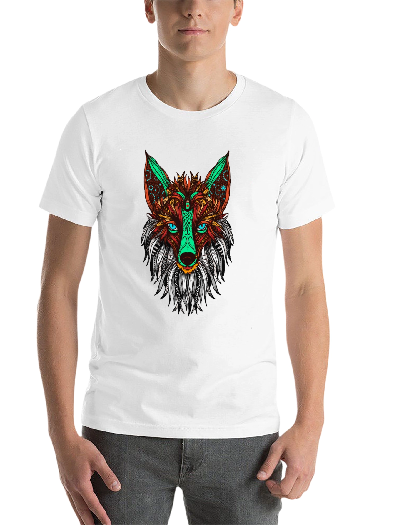 Fox Graphic Print Men's Black T-shirt - 14
