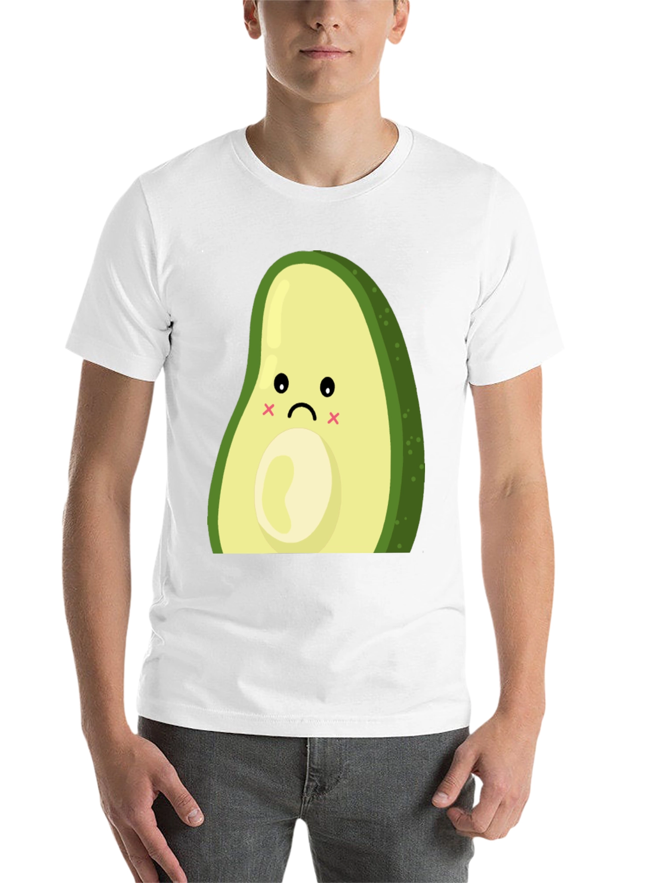 Black Sad Avocado Graphic T-Shirt - Cute and Unique view 14