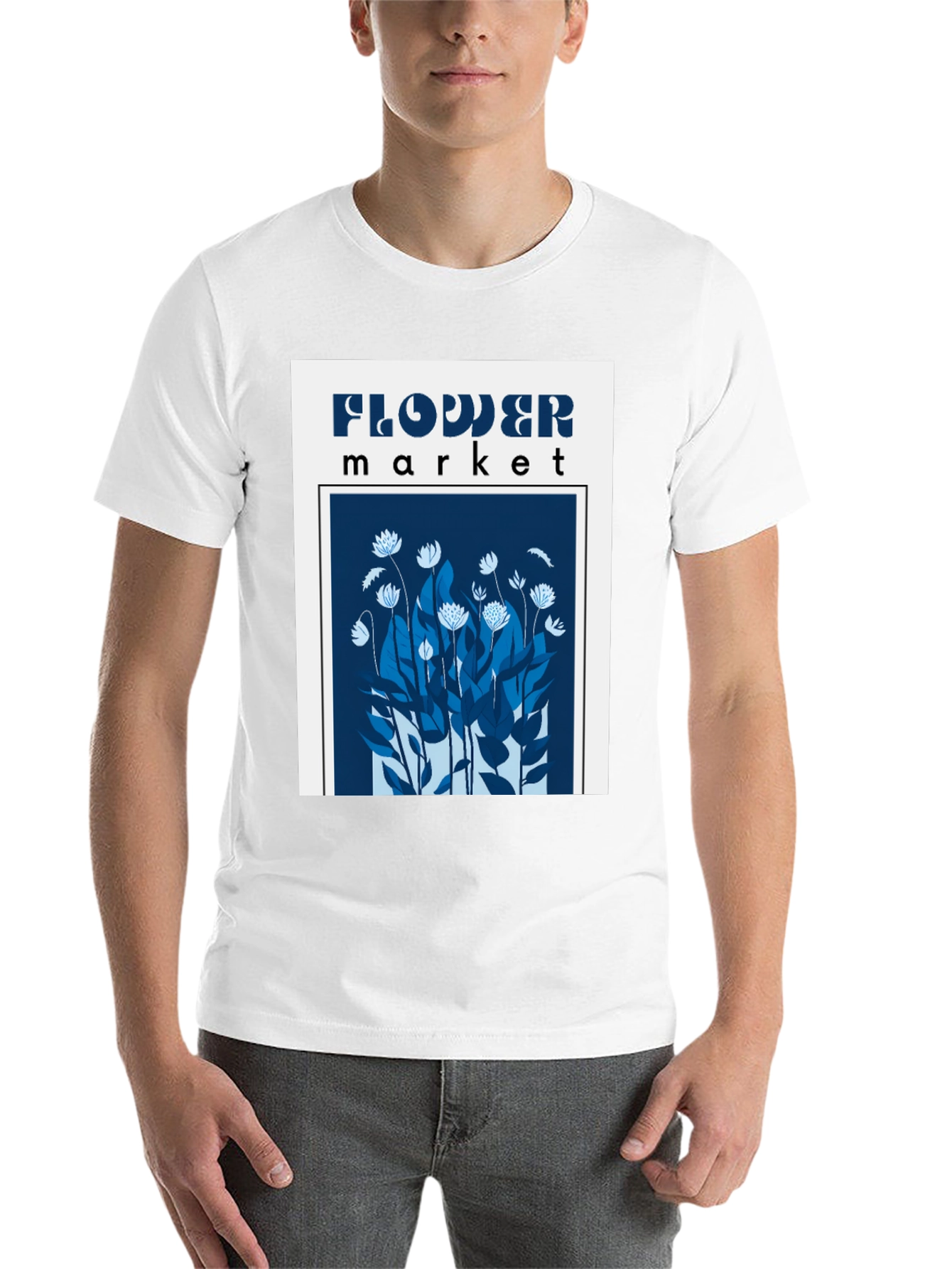 Black Flower Market Graphic Tee - Black Cotton Blend view 14