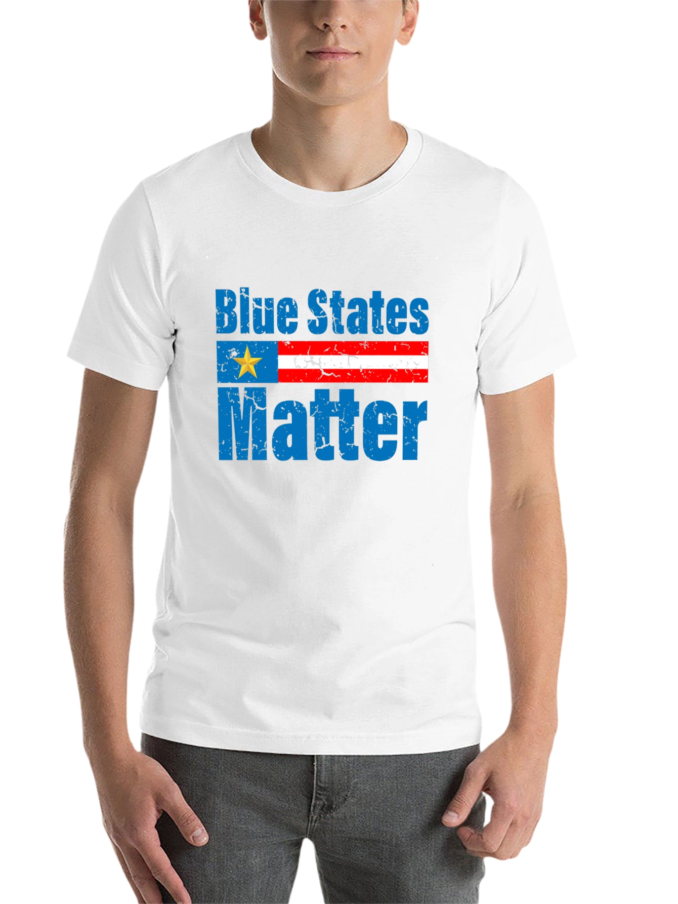 Black Blue States Matter Graphic T-Shirt view 14
