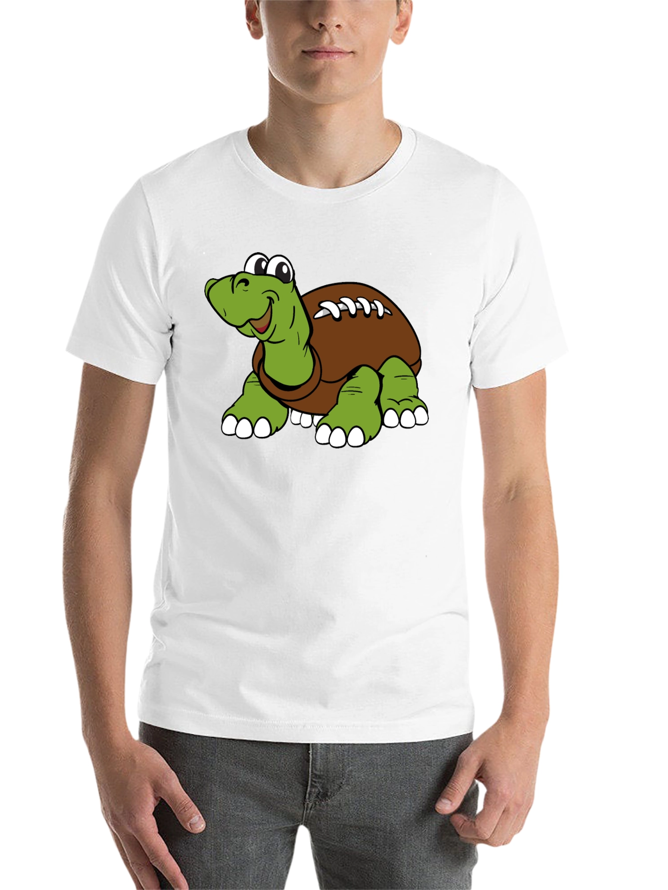 Black Cartoon Football Turtle Graphic T-Shirt view 14