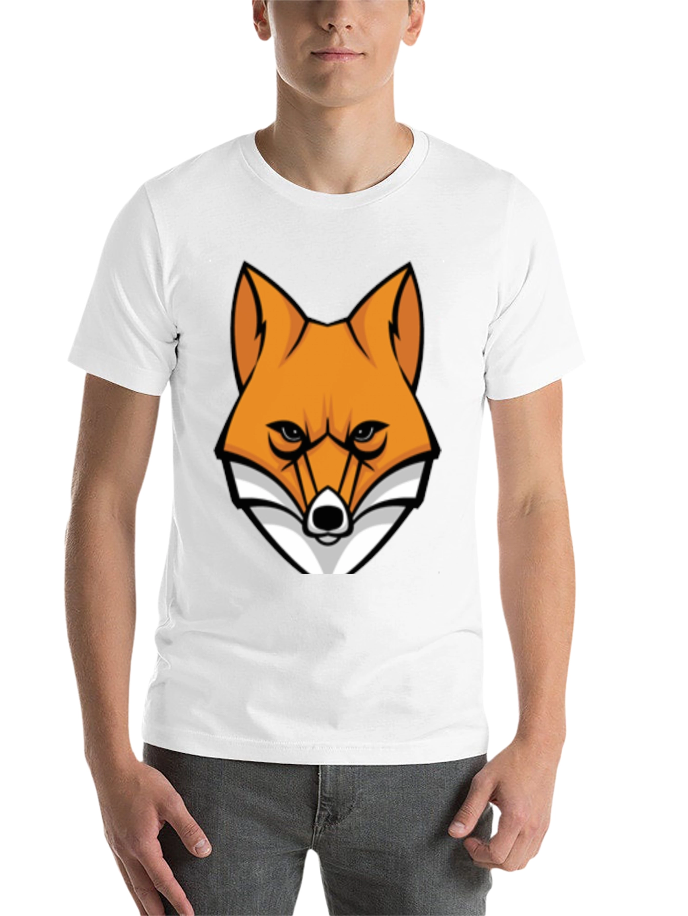 Black Cool Fox Graphic Tee - Black Cotton T-Shirt view 14
