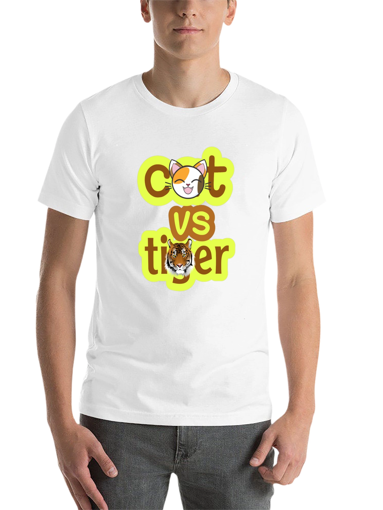 Black Cat vs Tiger Graphic T-Shirt view 14