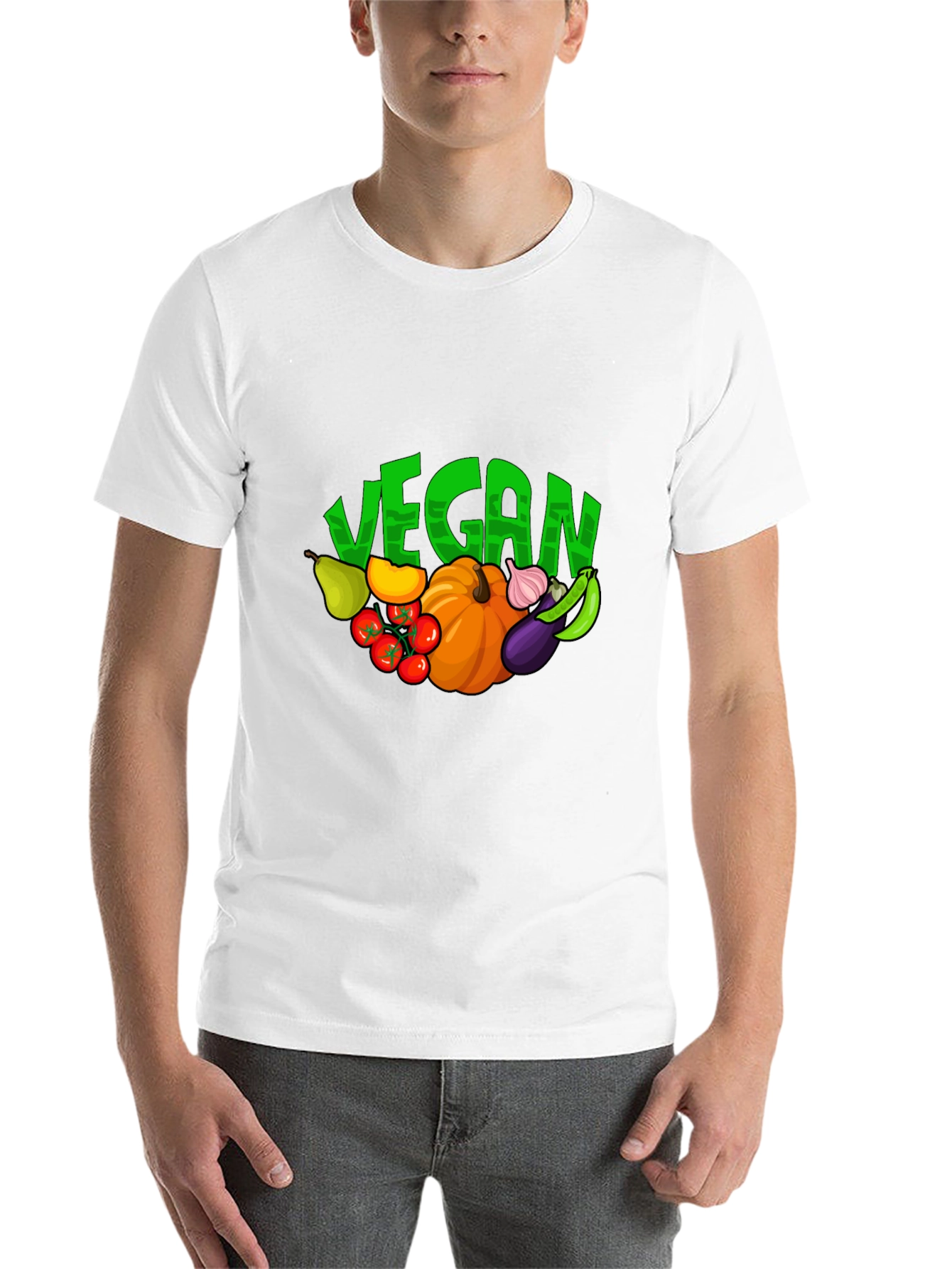 Black Vegan Vegetable Graphic Print T-Shirt view 14