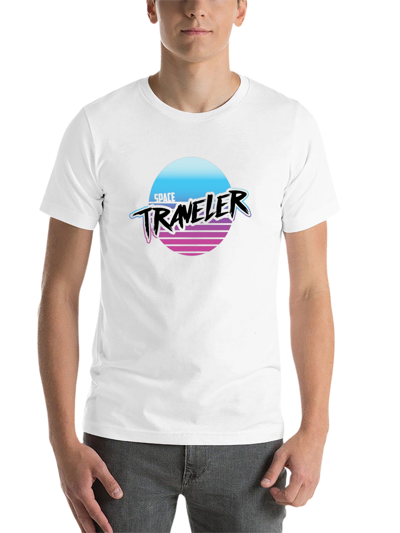 Black Retro Space Traveler Black T-Shirt - Sci-Fi Graphic Tee view 14
