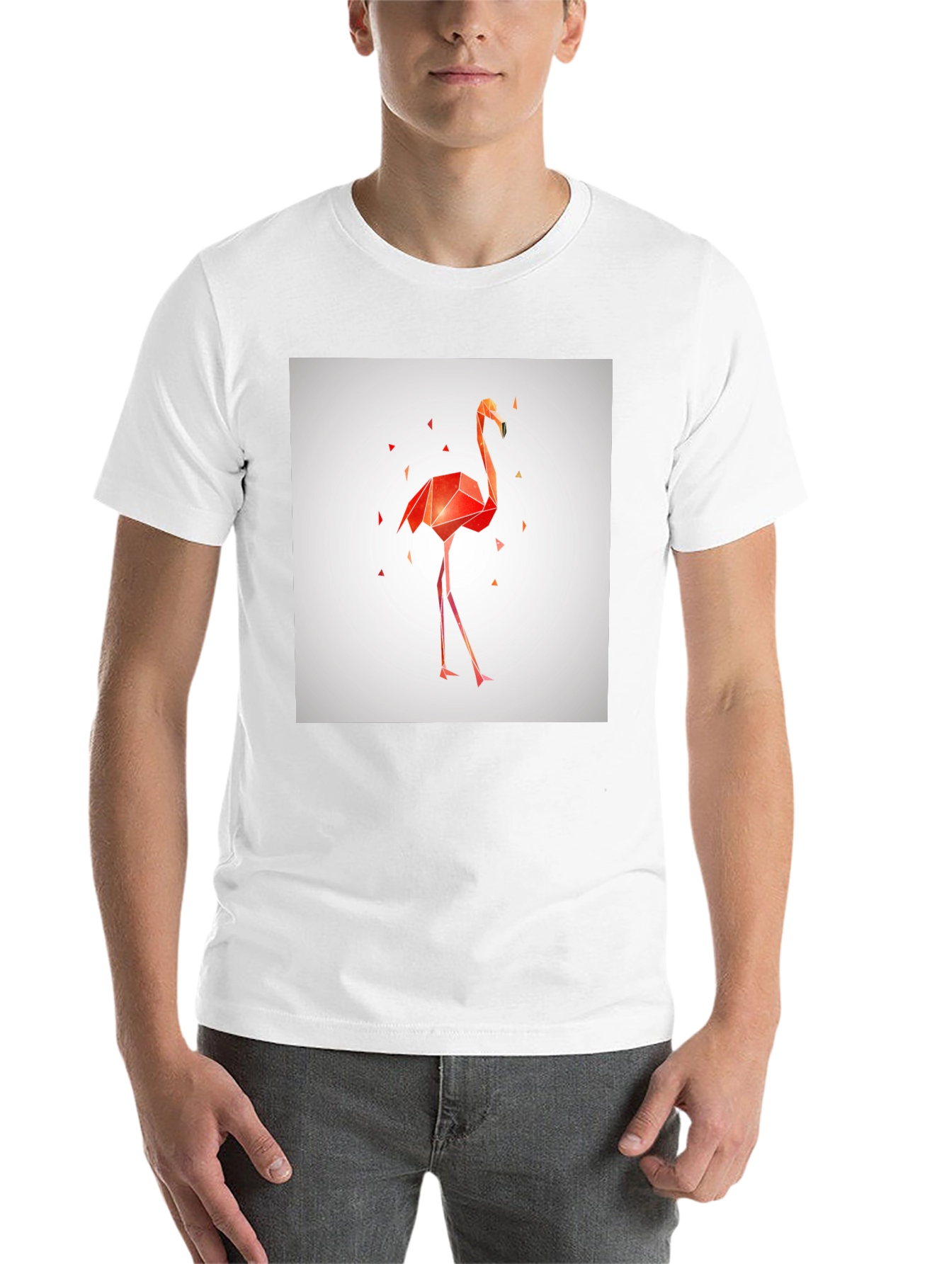 Black Geometric Flamingo Graphic Tee - Stylish Black T-Shirt view 14
