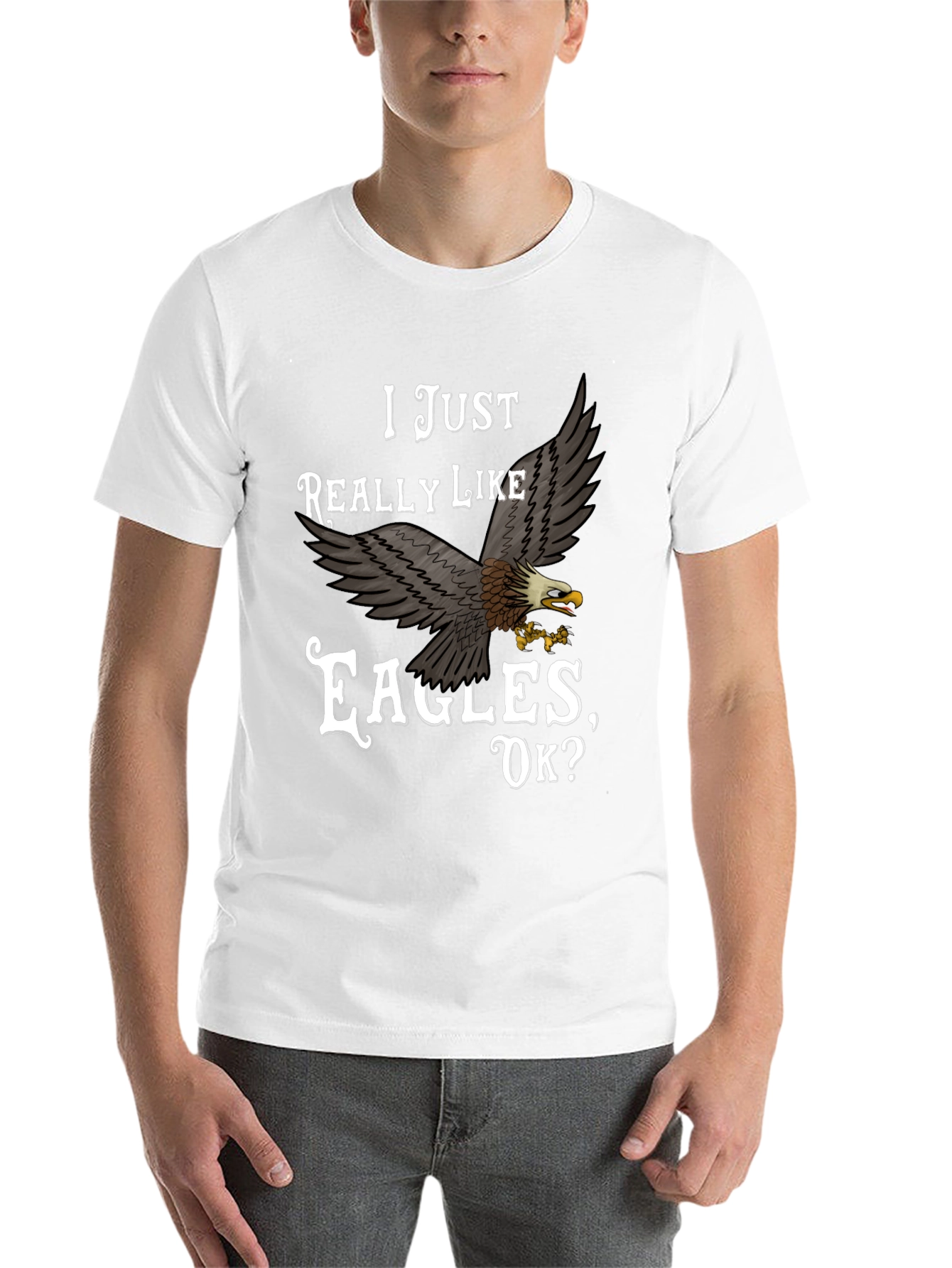 Black I Just Really Like Eagles T-Shirt view 14