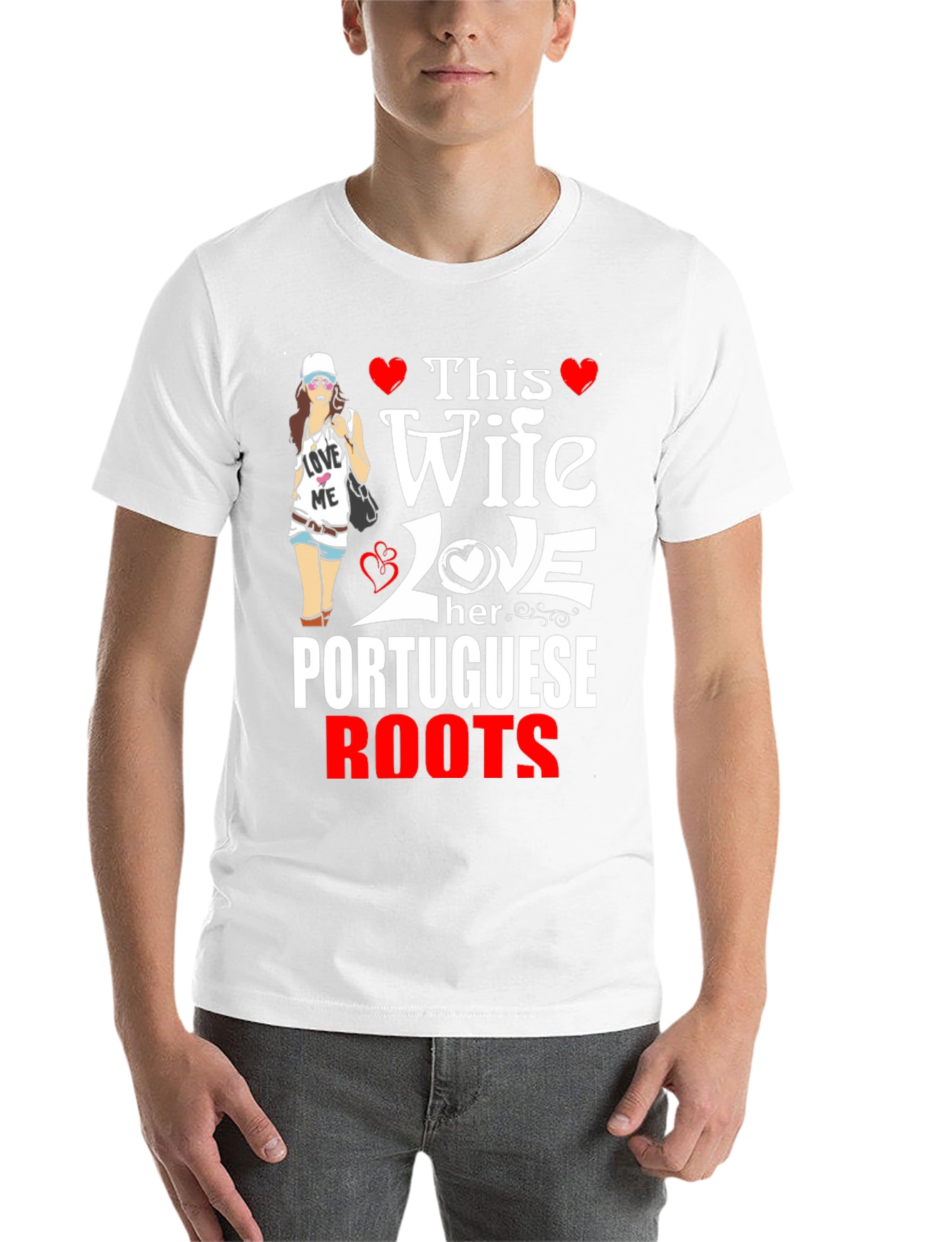 Black Wife Loves Portuguese Roots T-Shirt view 14