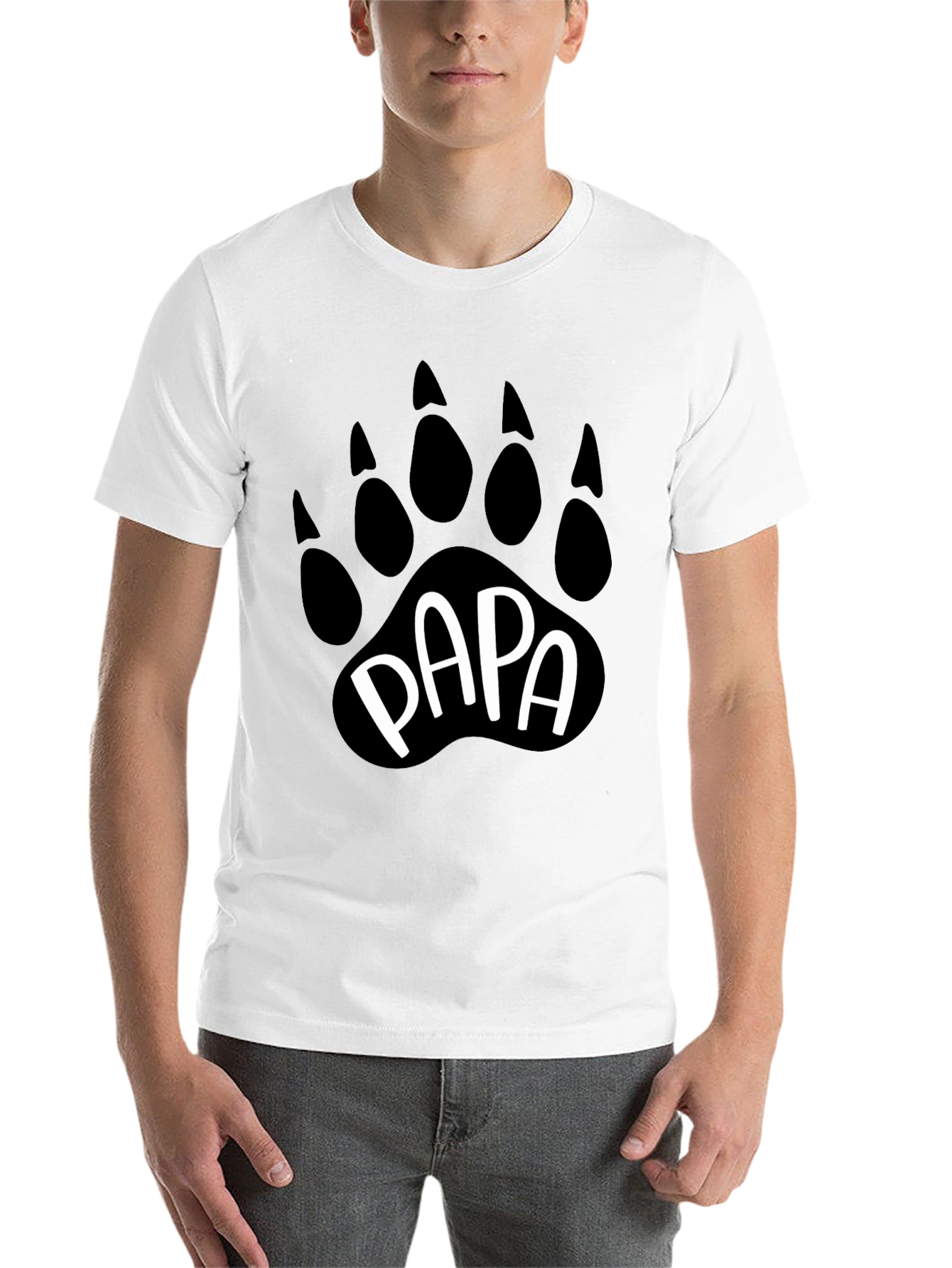 Black Papa Bear Paw Print Graphic T-Shirt view 14