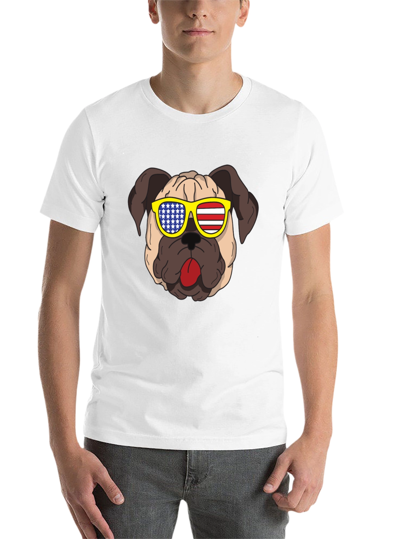 Black Patriotic Pug T-Shirt - USA Dog Tee view 14