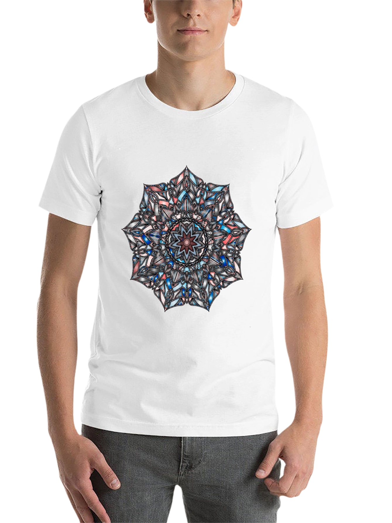 Black Mandala Graphic Print Black T-Shirt view 14