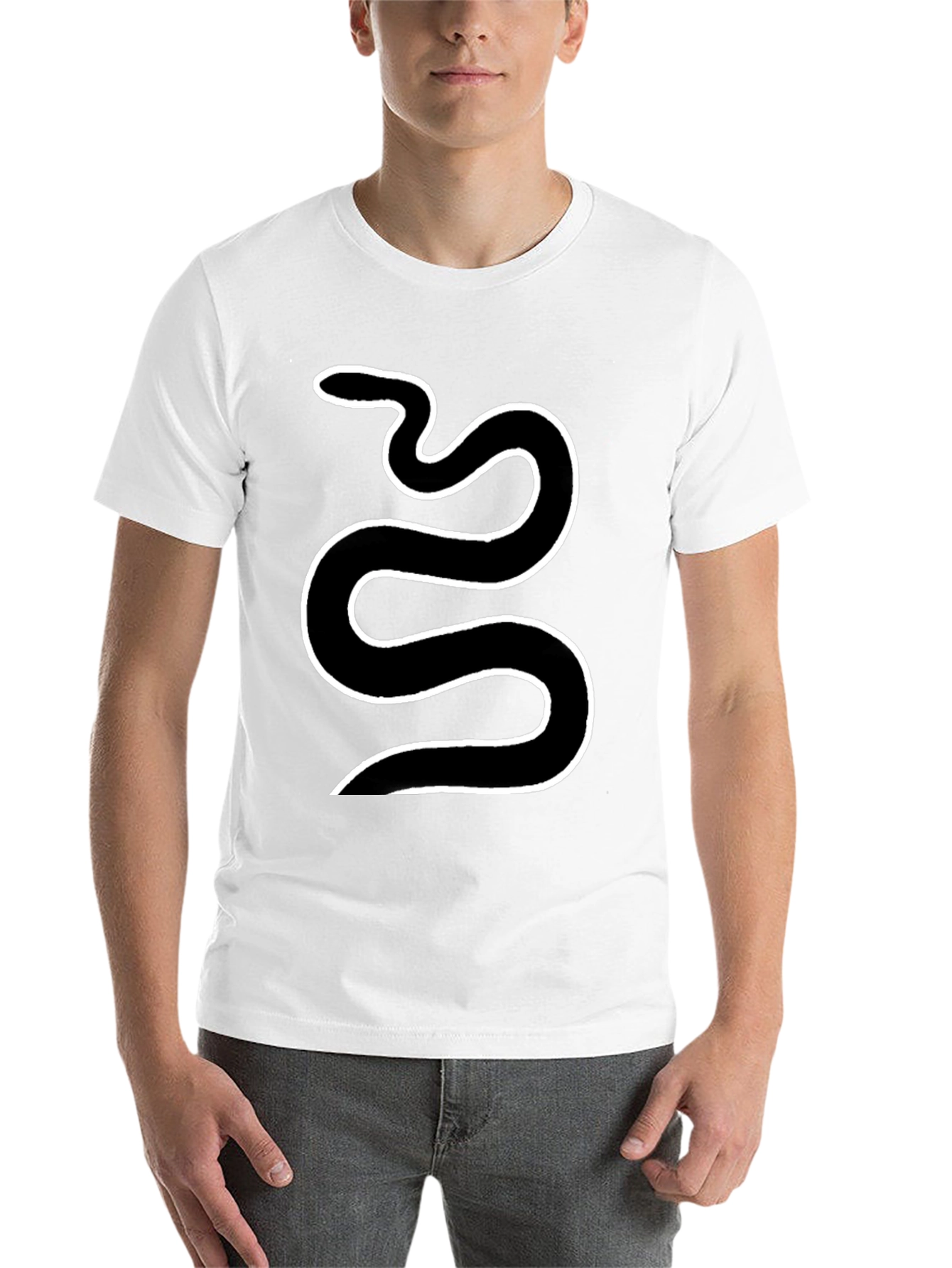 Black Black Snake Graphic Tee - Cool Serpent Design view 14