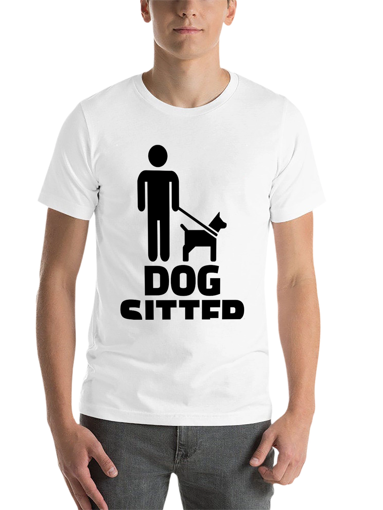 Black Dog Sitter Graphic Tee - Black Crew Neck T-Shirt view 14