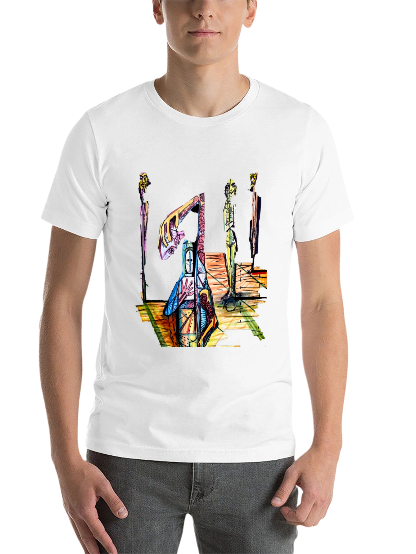 Black Abstract Art Graphic T-Shirt - Unique Design view 14