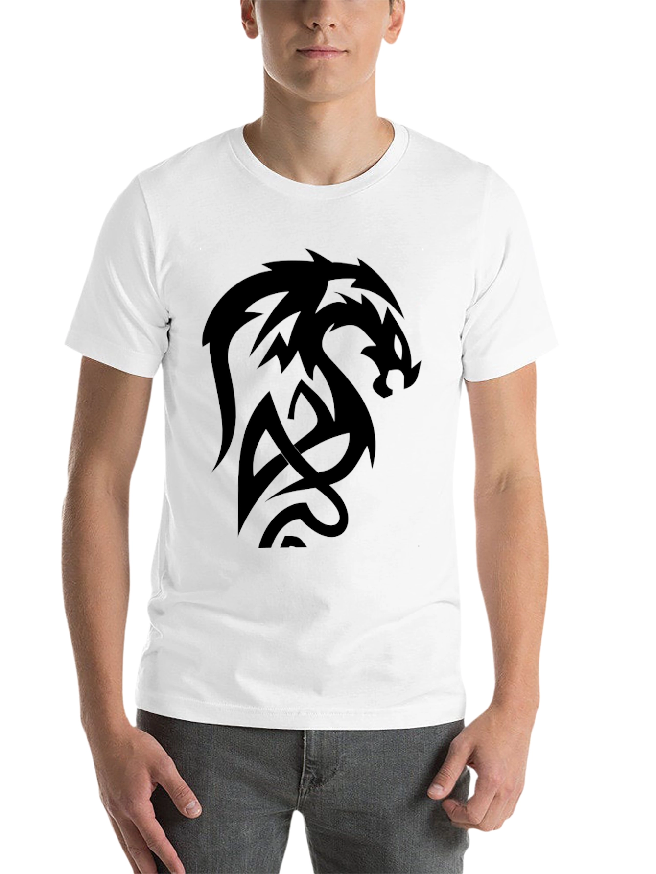 Black Dragon Graphic Black T-Shirt - Men's Stylish Tee view 14
