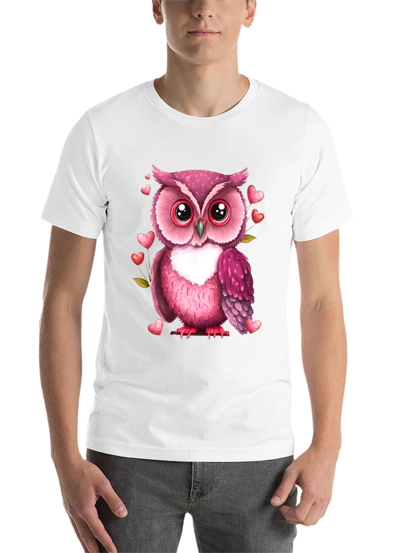 Black Owl Heart Valentine's Day Tee view 14
