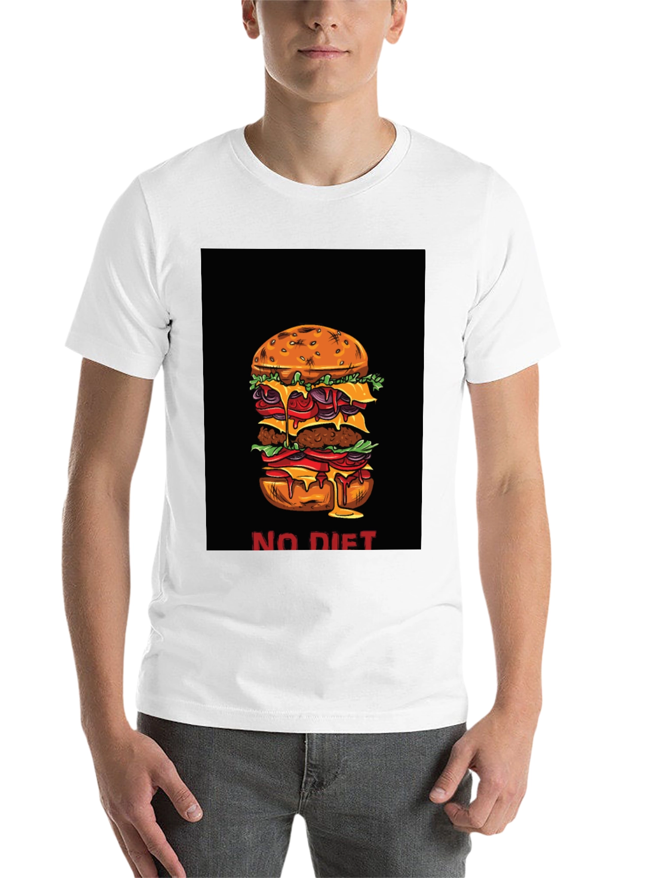 Black No Diet Burger Graphic Tee view 14