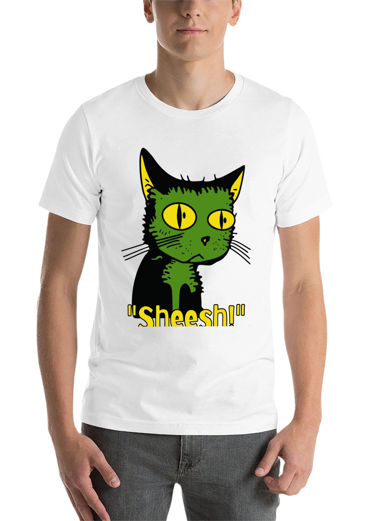 Black Sheesh Cat Graphic T-Shirt - Unique Design, Comfortable Fit view 14