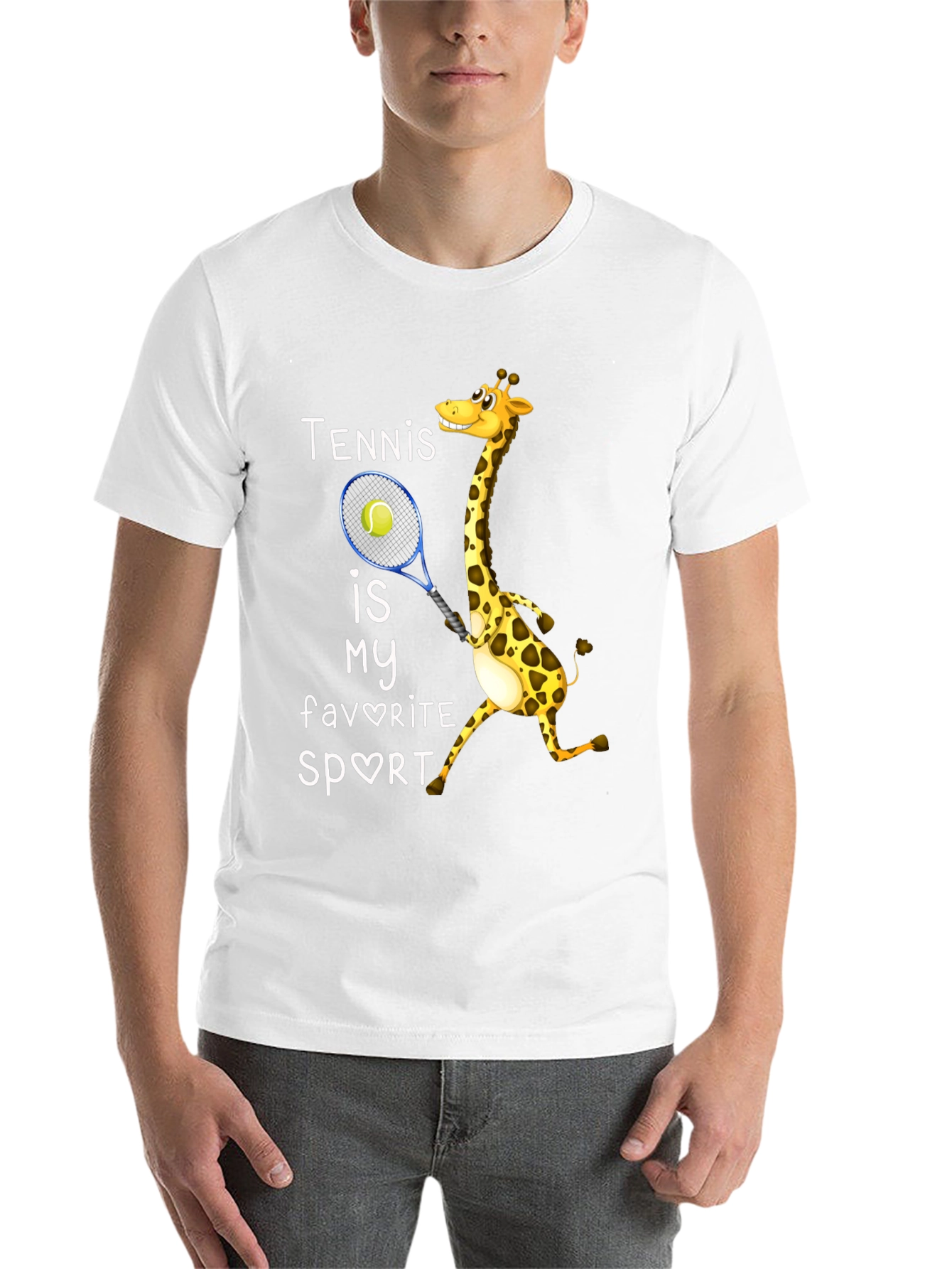 Black Tennis Giraffe Graphic T-Shirt view 14